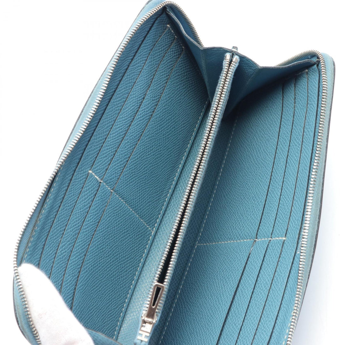 Hermes Azap Long Classic Epsom Wallet Blue