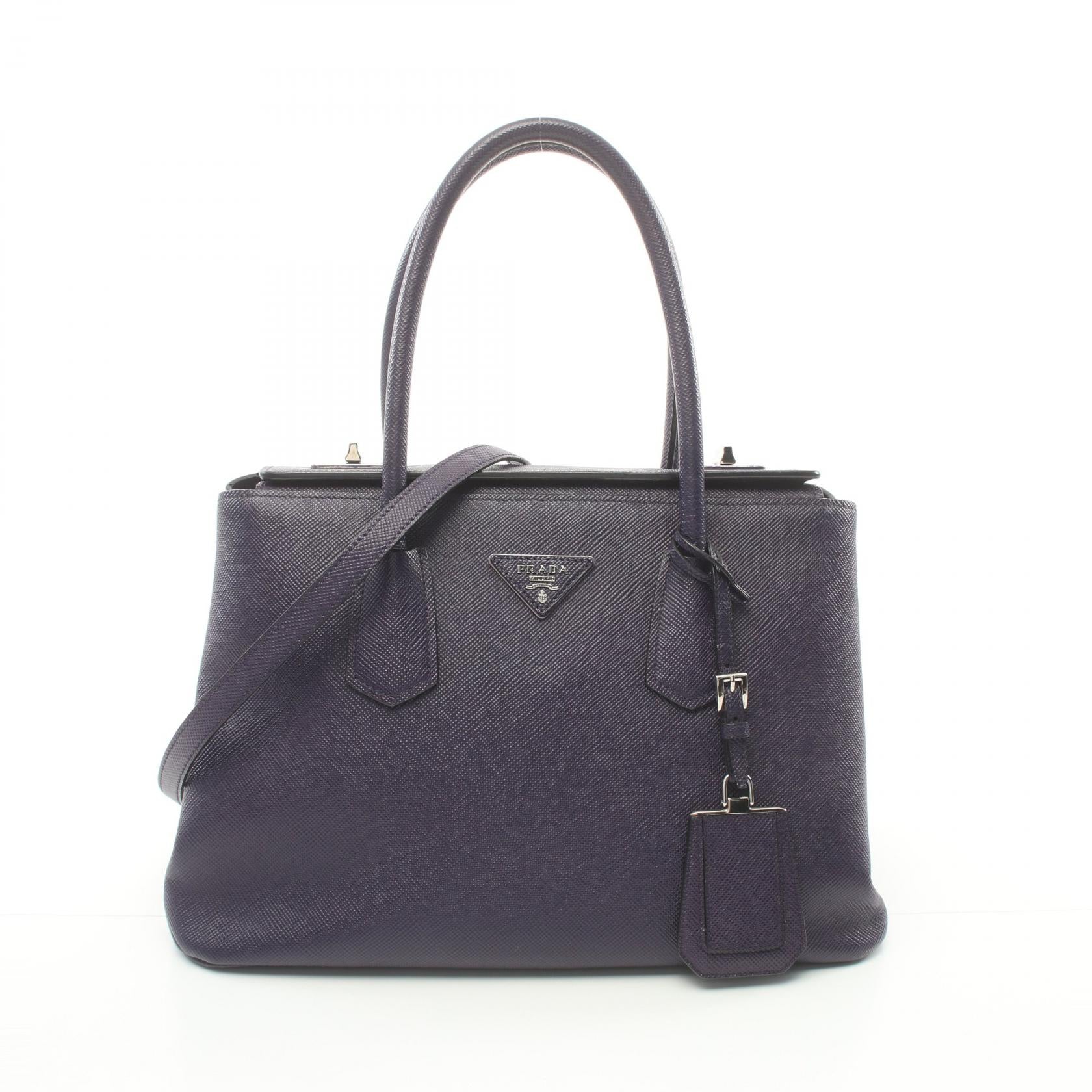 Prada Saffiano Leather Handbag Purple