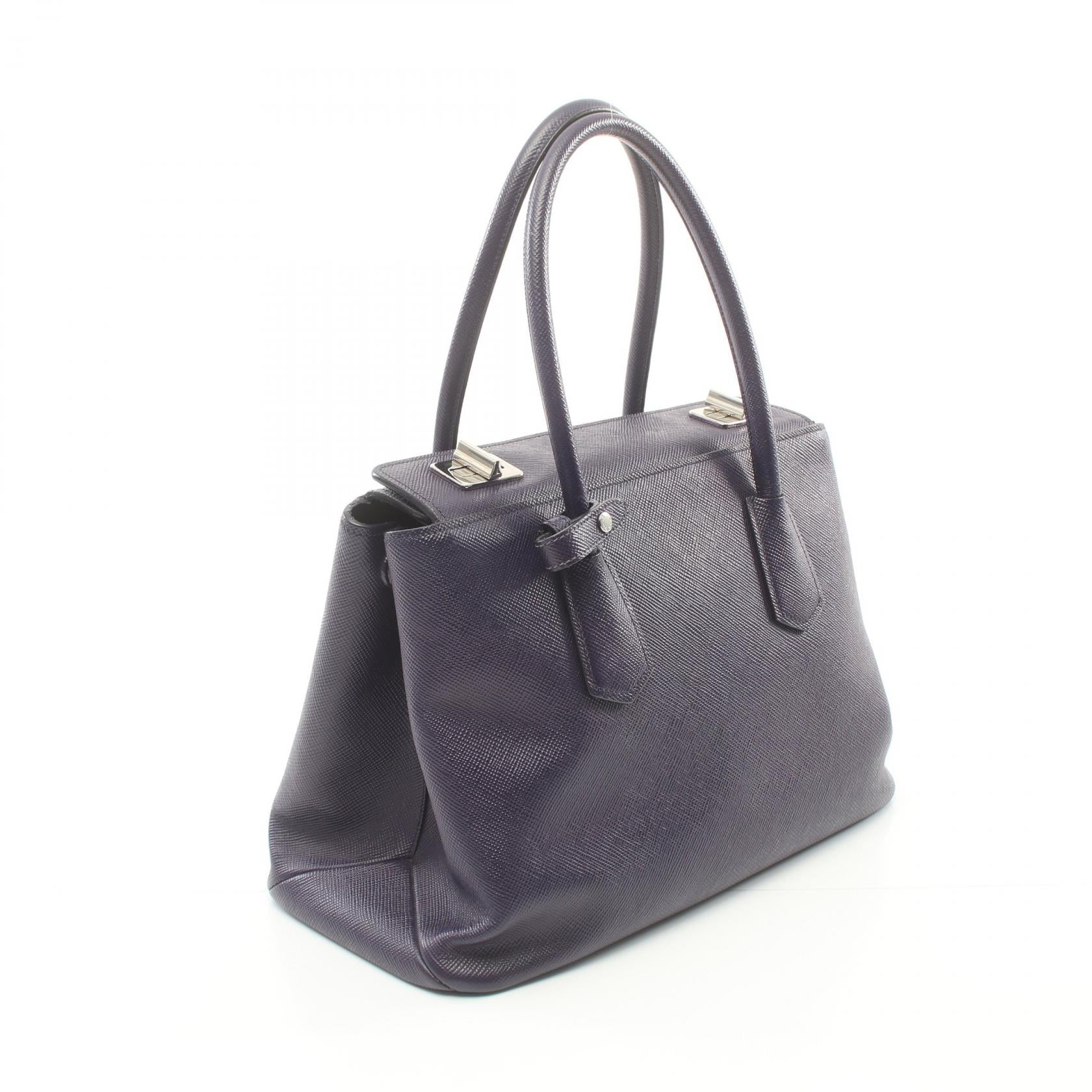 Prada Saffiano Leather Handbag Purple