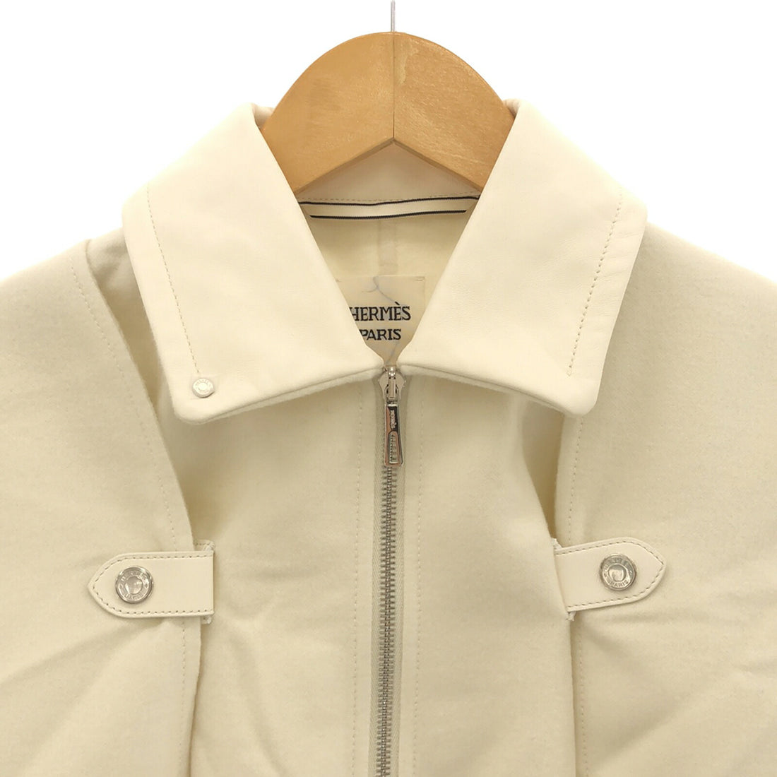 Hermes 2way Cashmere Coat White