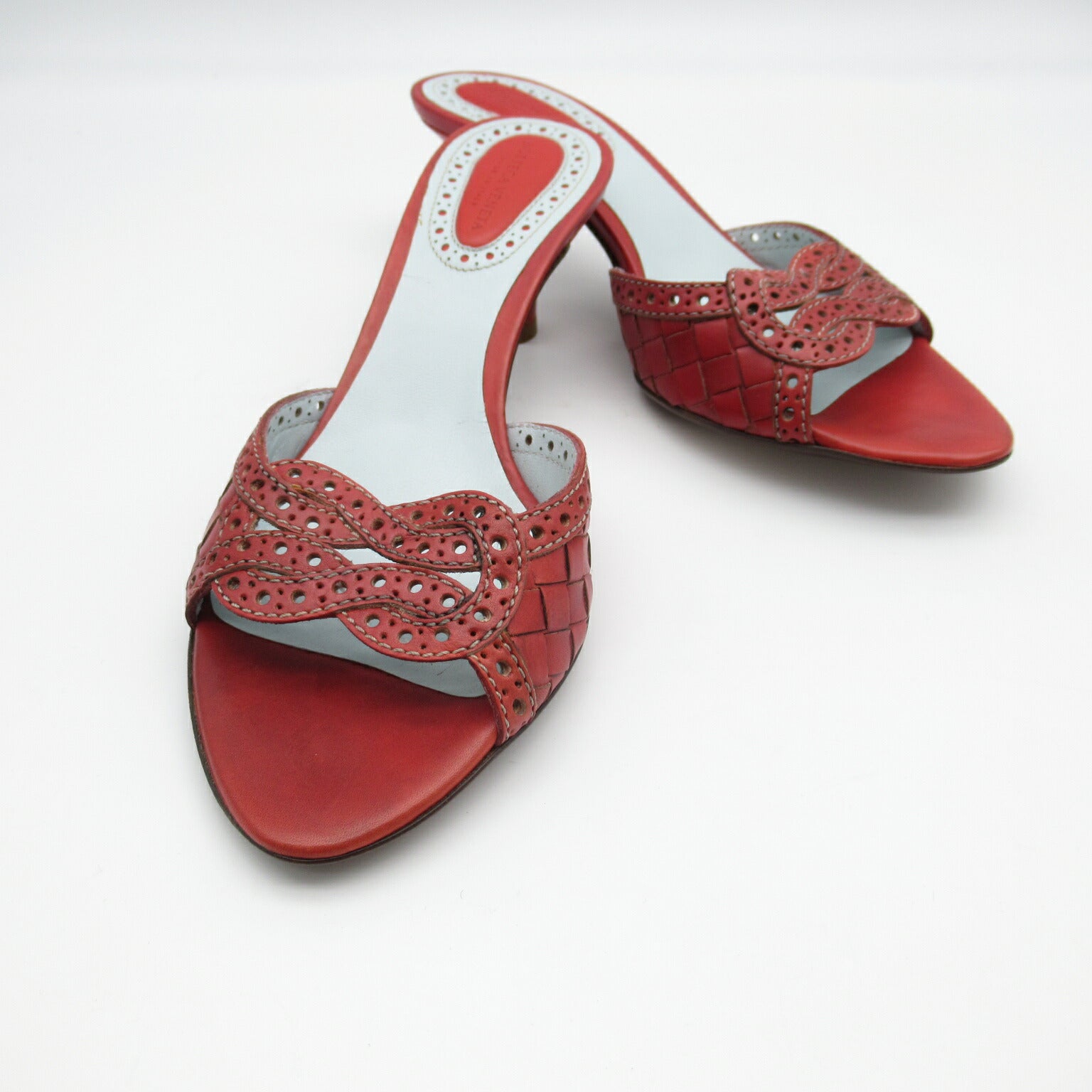 Bottega Veneta Leather Mules Red