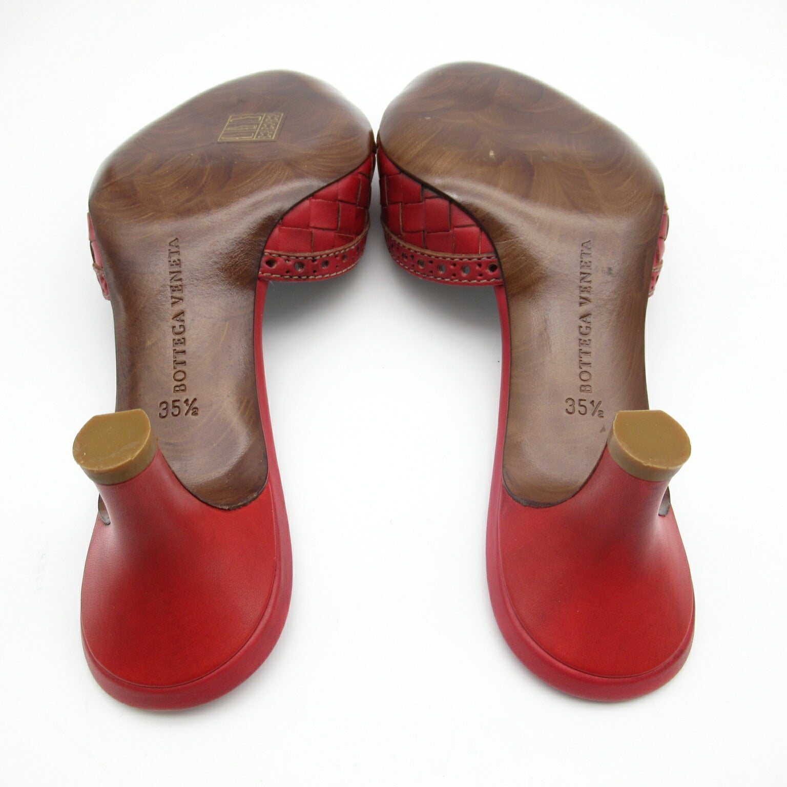 Bottega Veneta Leather Mules Red