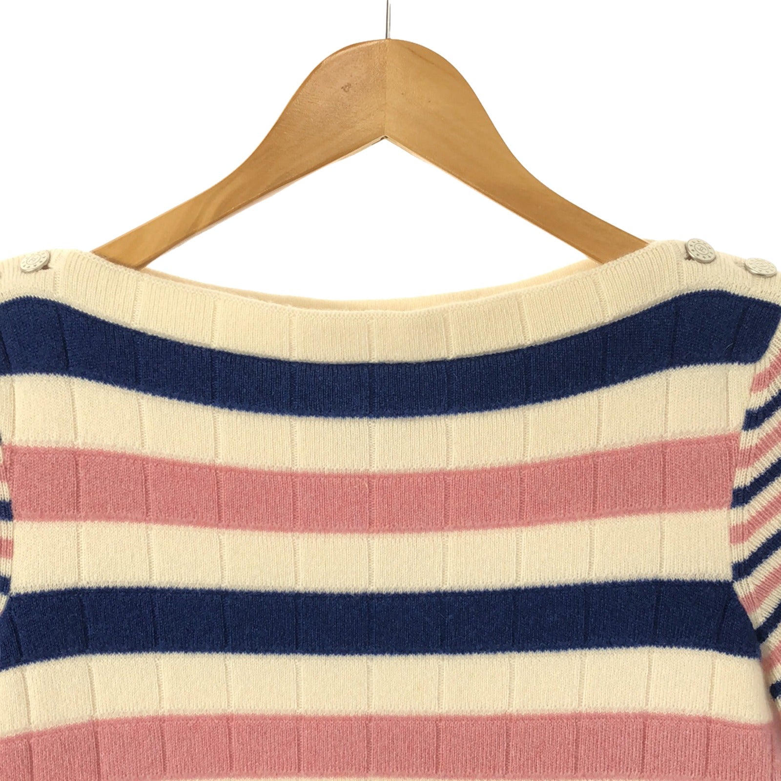 Chanel Cashmere Striped Knit Top