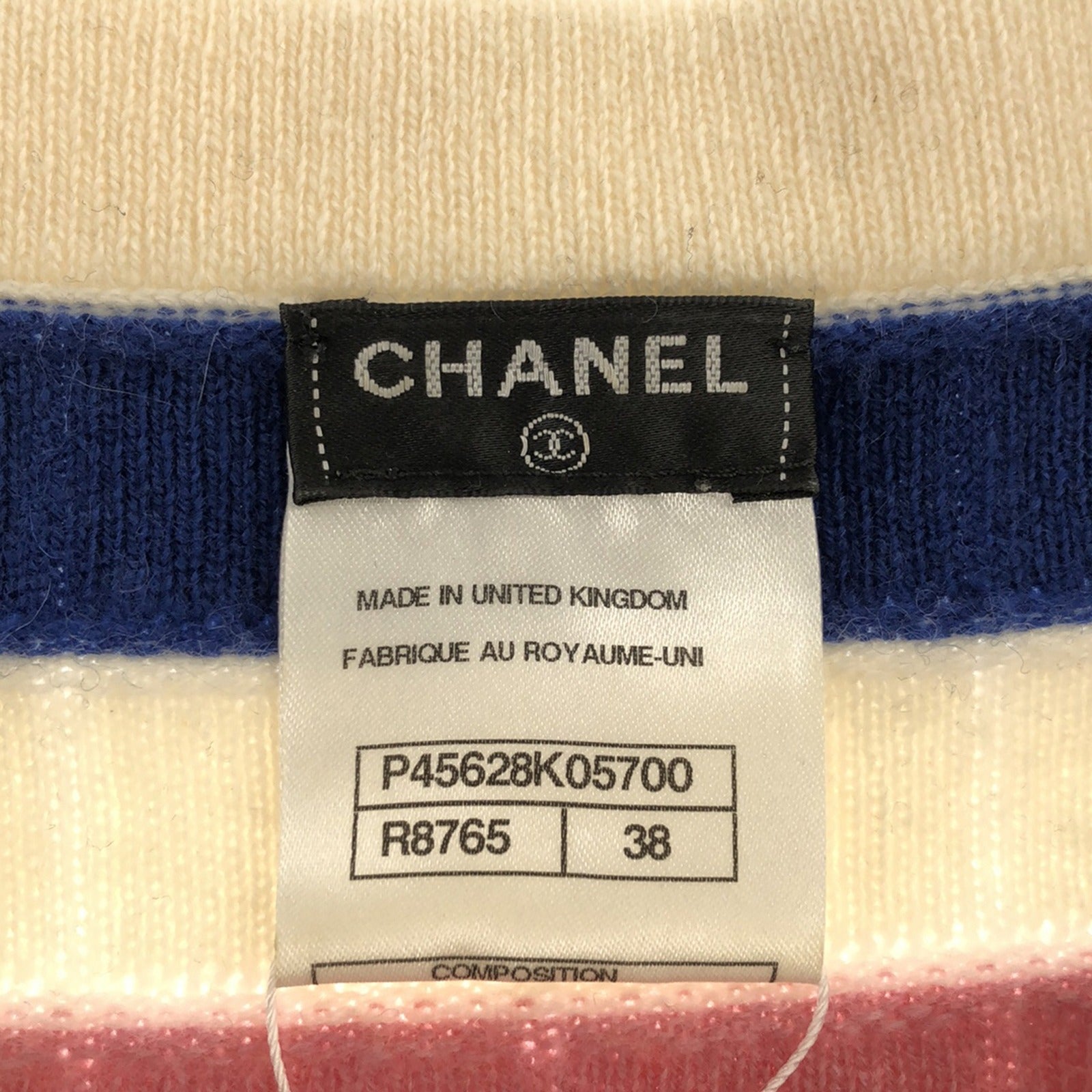 Chanel Cashmere Striped Knit Top