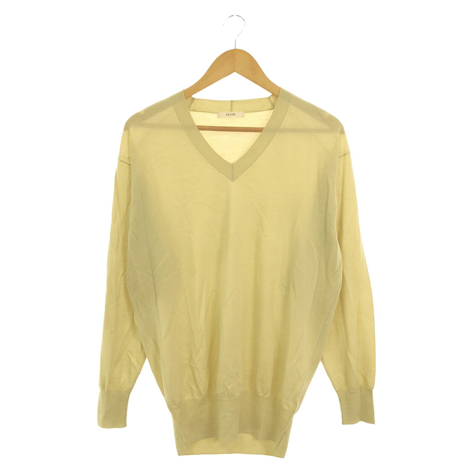 Celine Cashmere Knit Top Yellow