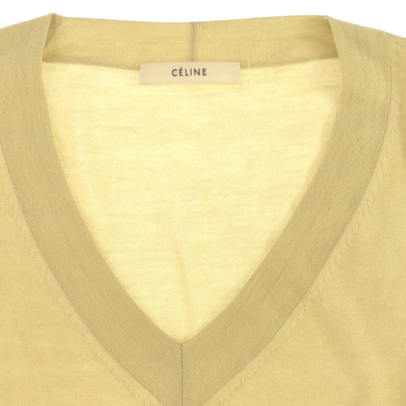 Celine Cashmere Knit Top Yellow