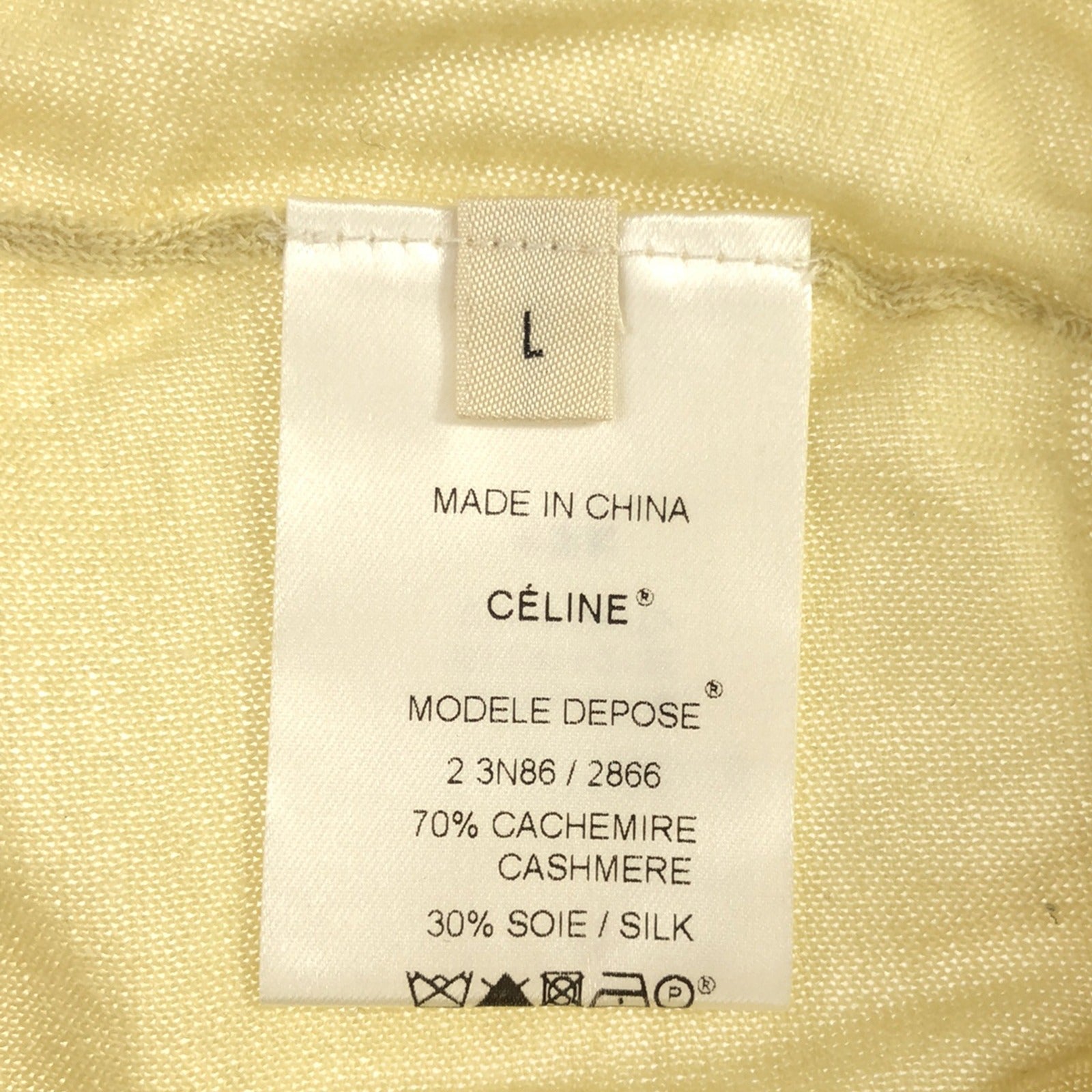 Celine Cashmere Knit Top Yellow