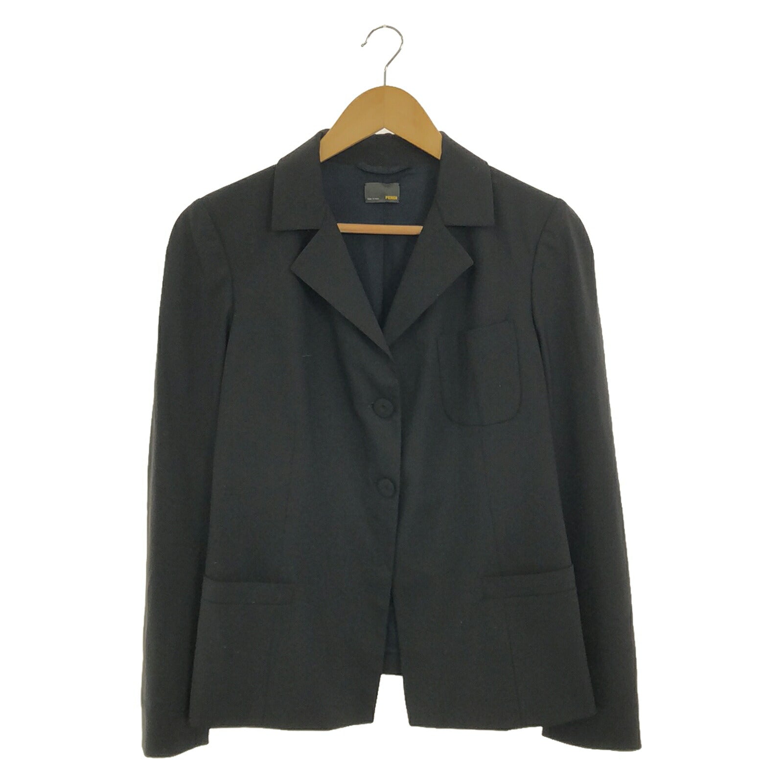 Fendi Wool Tailored Jacket Black