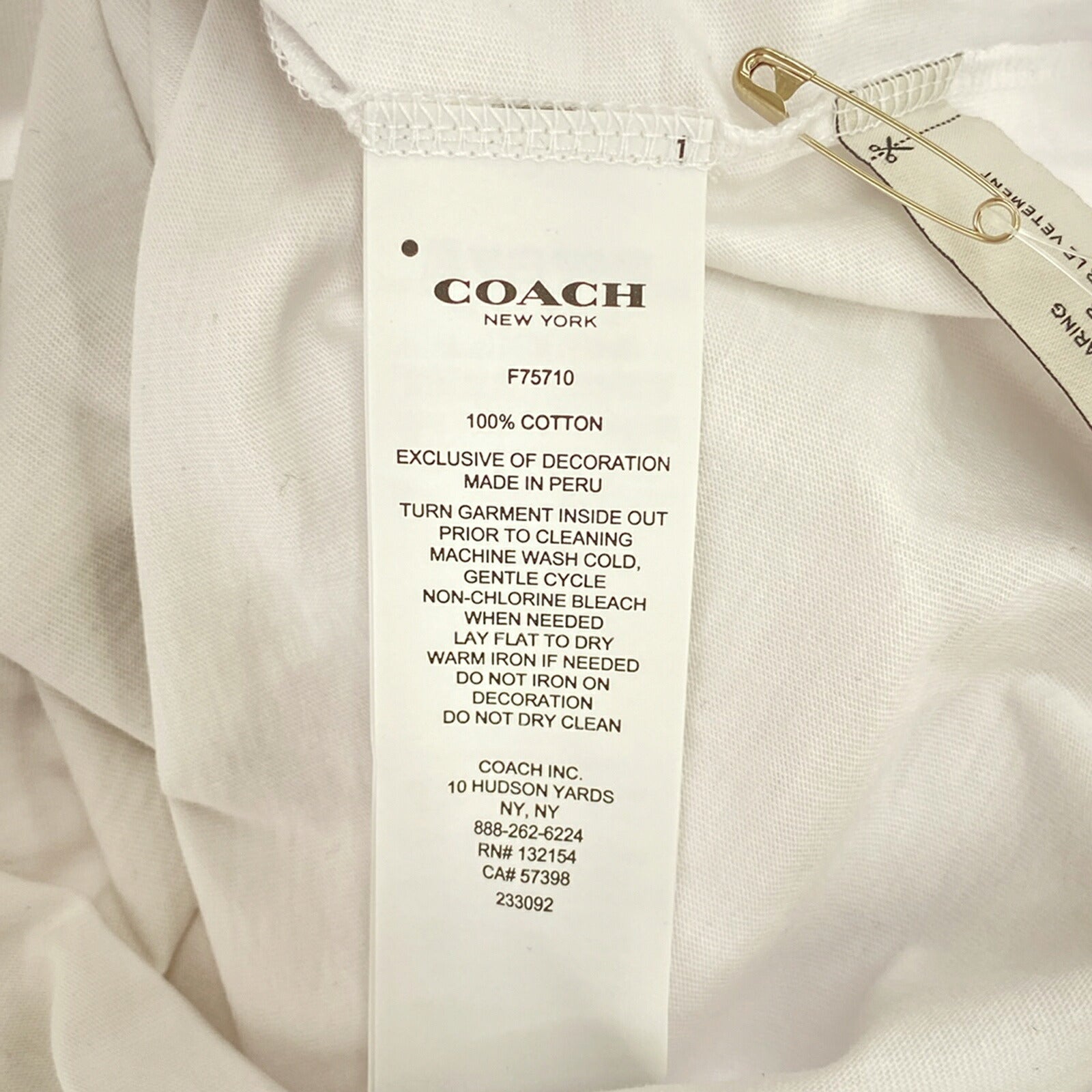 Coach Cotton Men's White T-Shirt