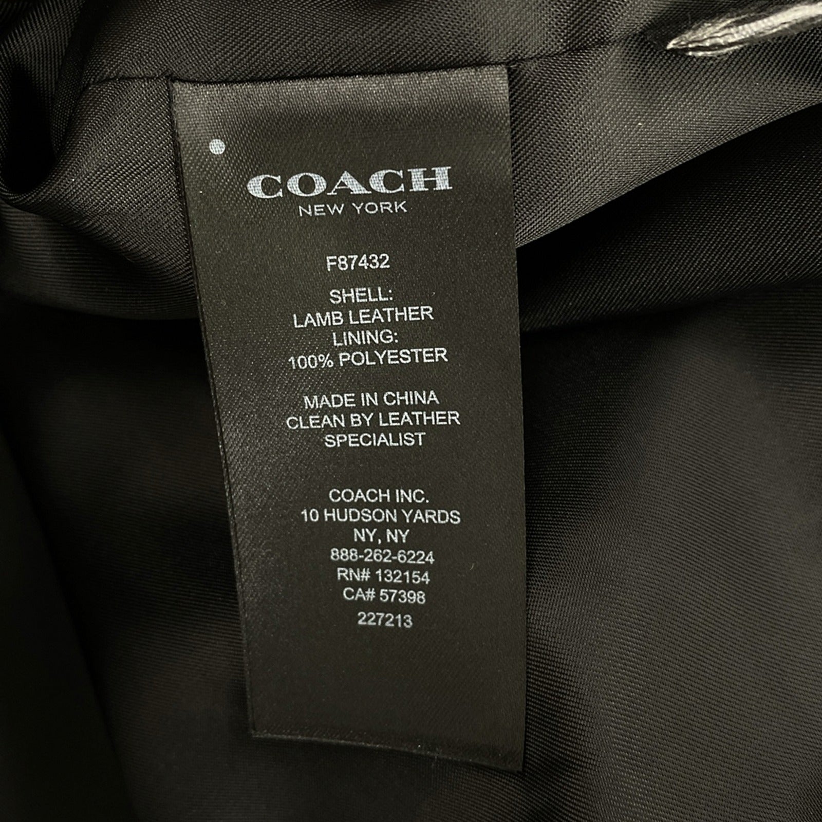 Coach Lambskin Zip Rider Jacket Brown