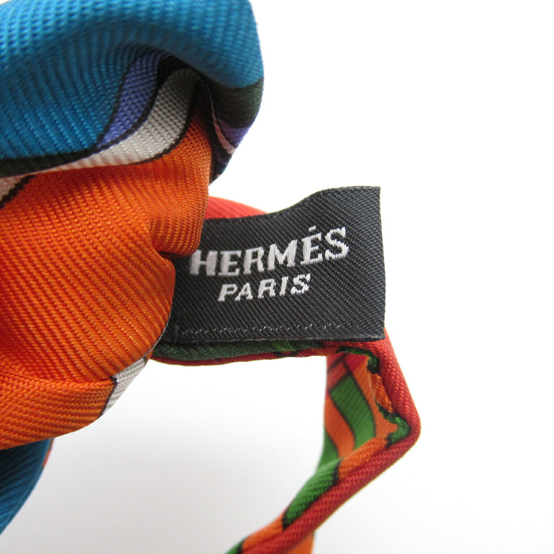 Hermes Silk Bow Tie Blue Multicolor