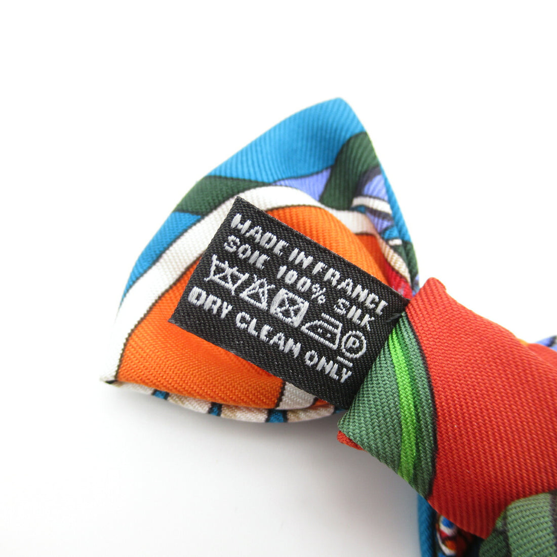 Hermes Silk Bow Tie Blue Multicolor