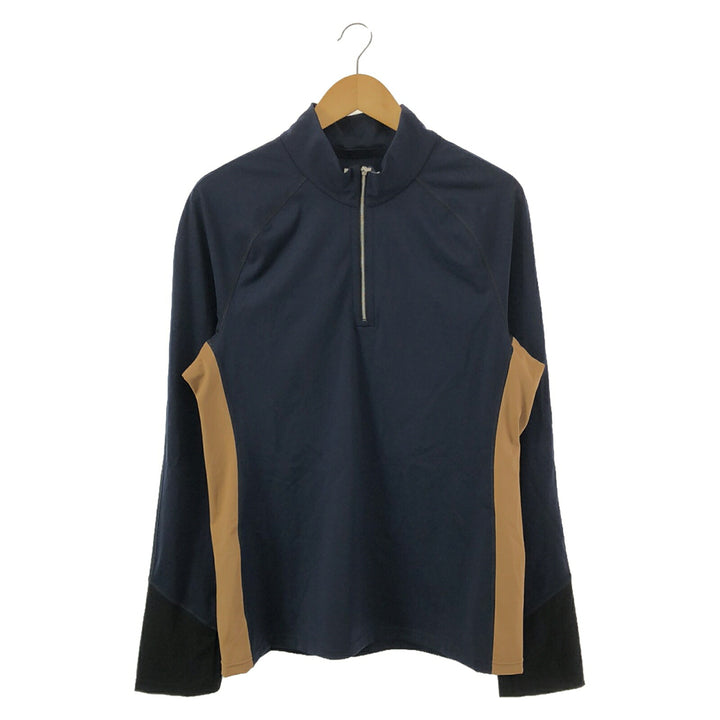 Hermes Nylon Zip-Up Top Navy Outerwear