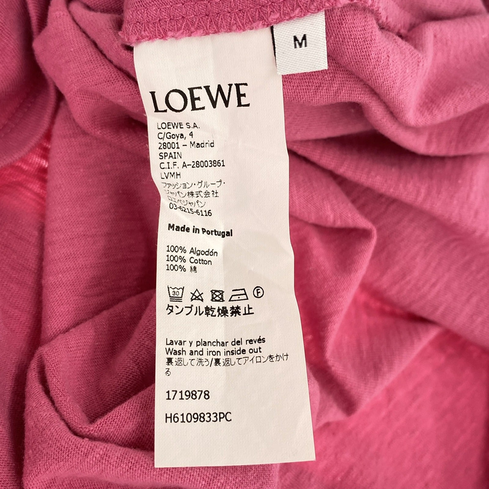 Loewe Cotton T-Shirt Pink