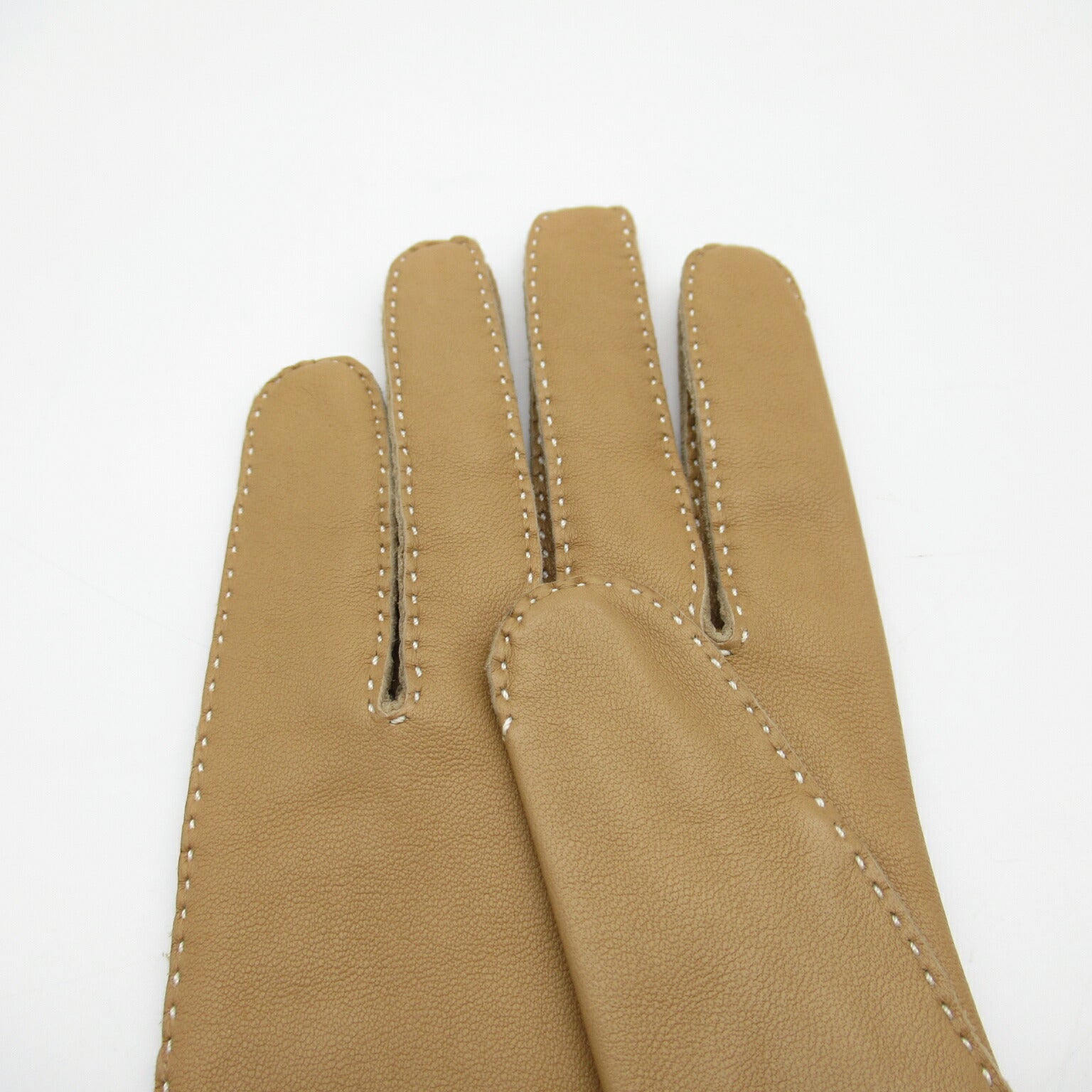 Hermes Leather Gloves Beige