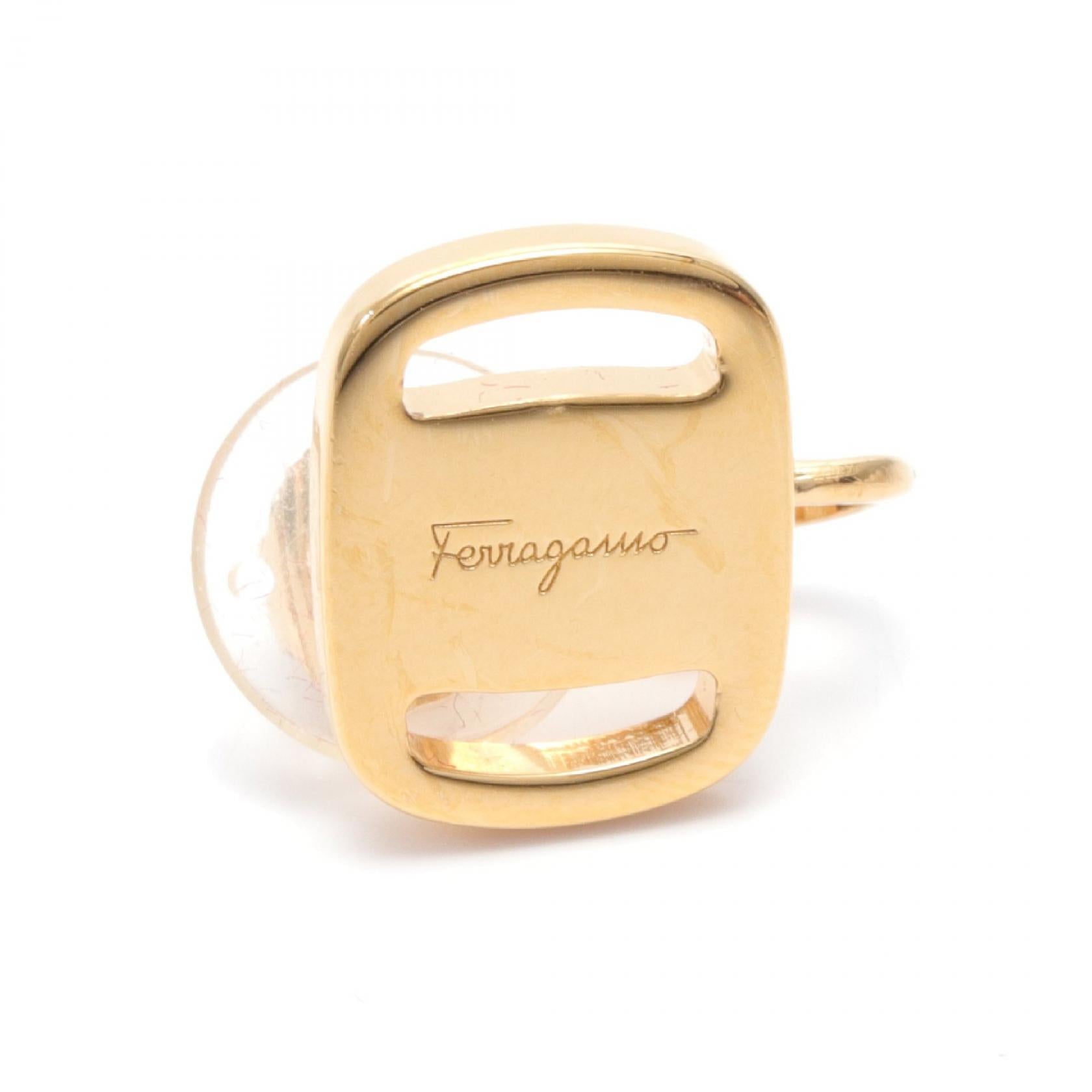 Salvatore Ferragamo Vara Earrings Gold Plated