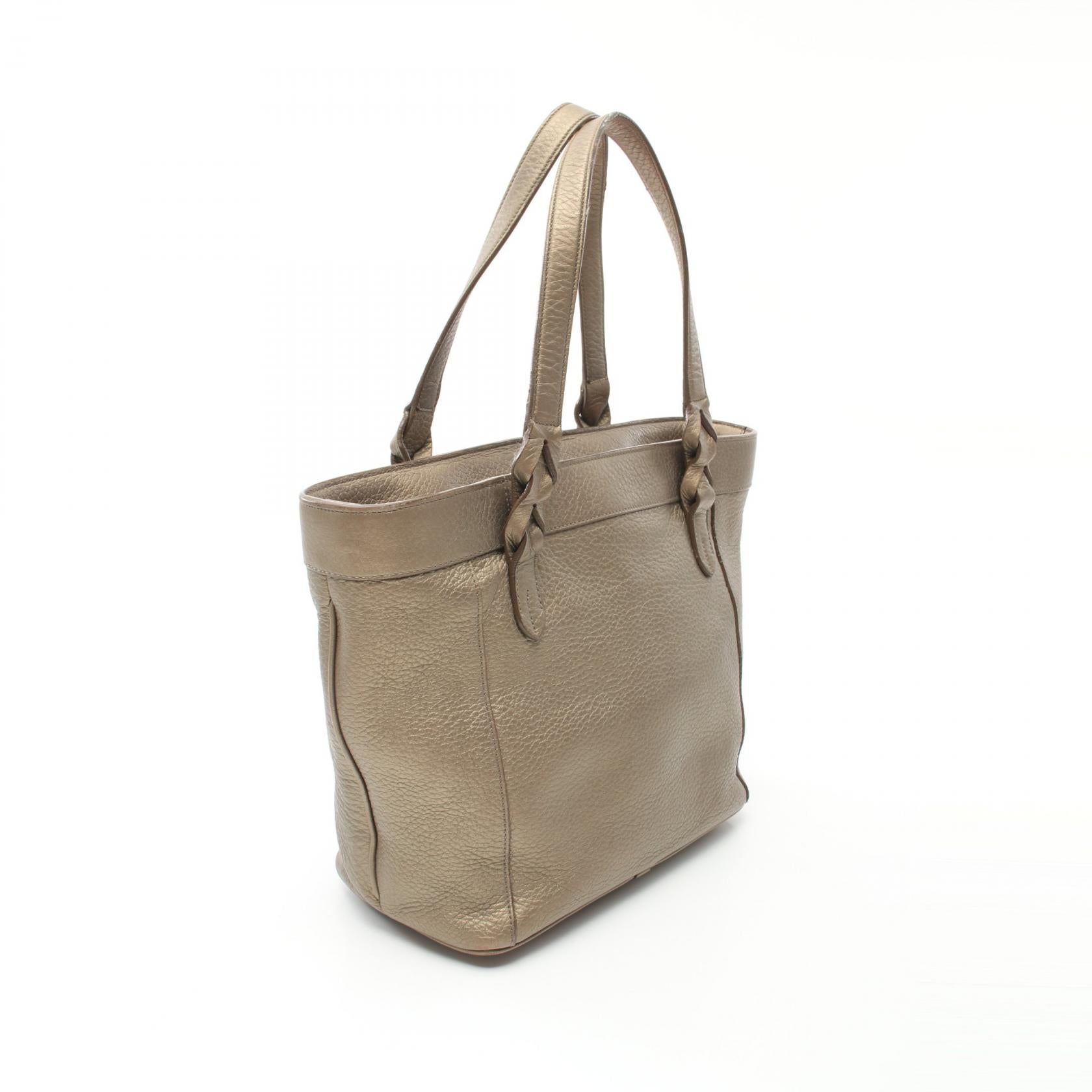 Loewe Leather Fusta Tote Bag Khaki