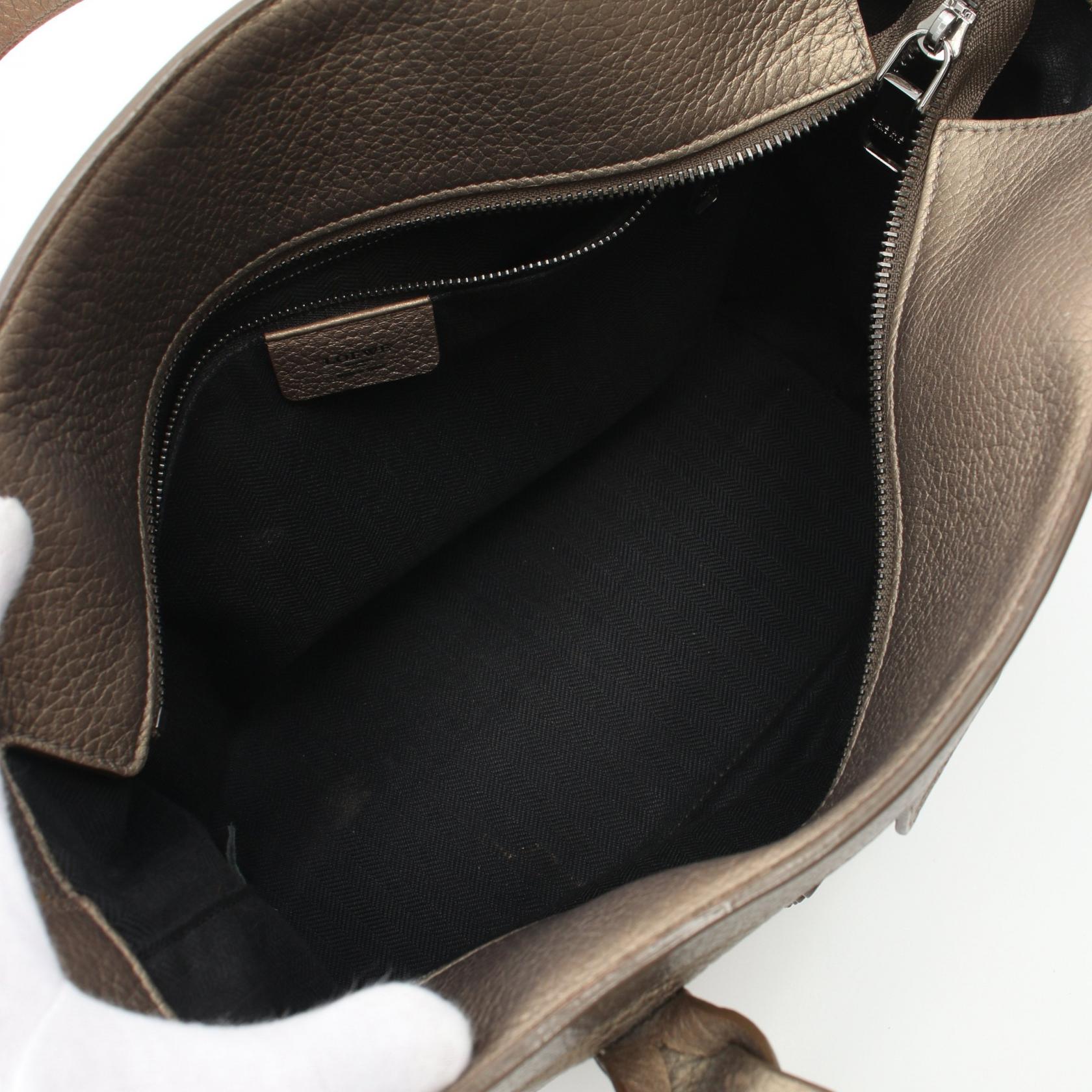 Loewe Leather Fusta Tote Bag Khaki