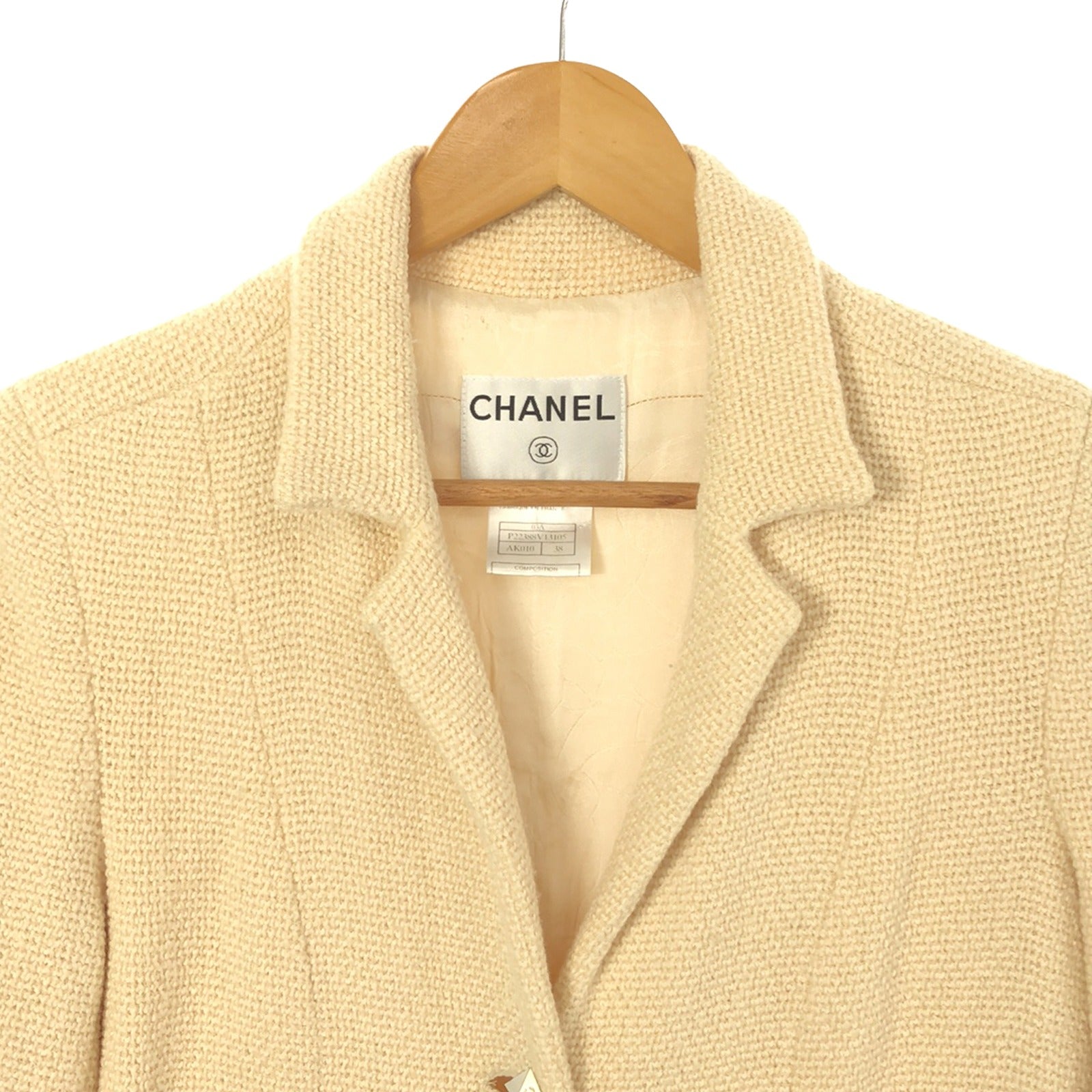 Chanel Wool Coat Beige Outerwear