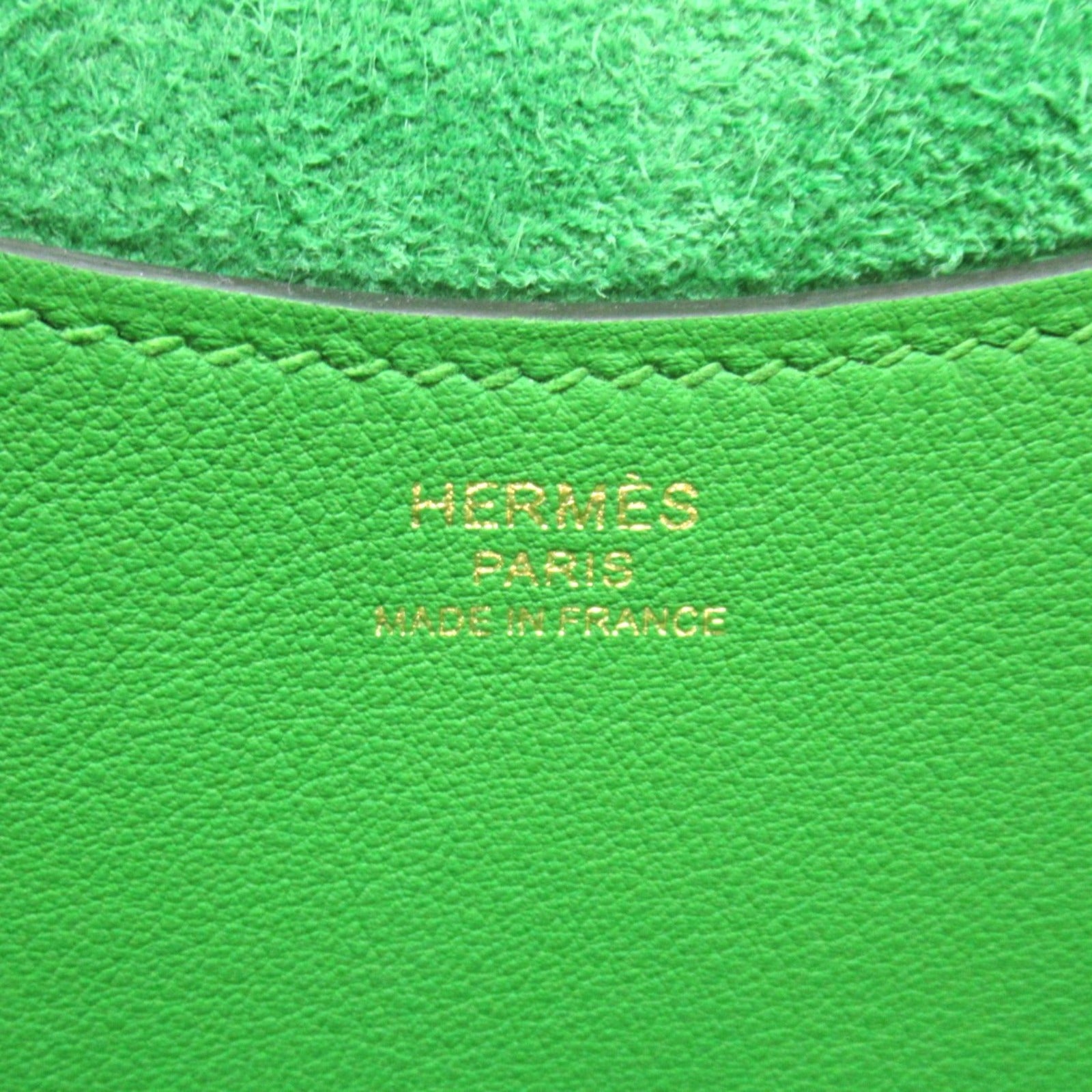 Hermes In The Loop 18 Leather Handbag Green