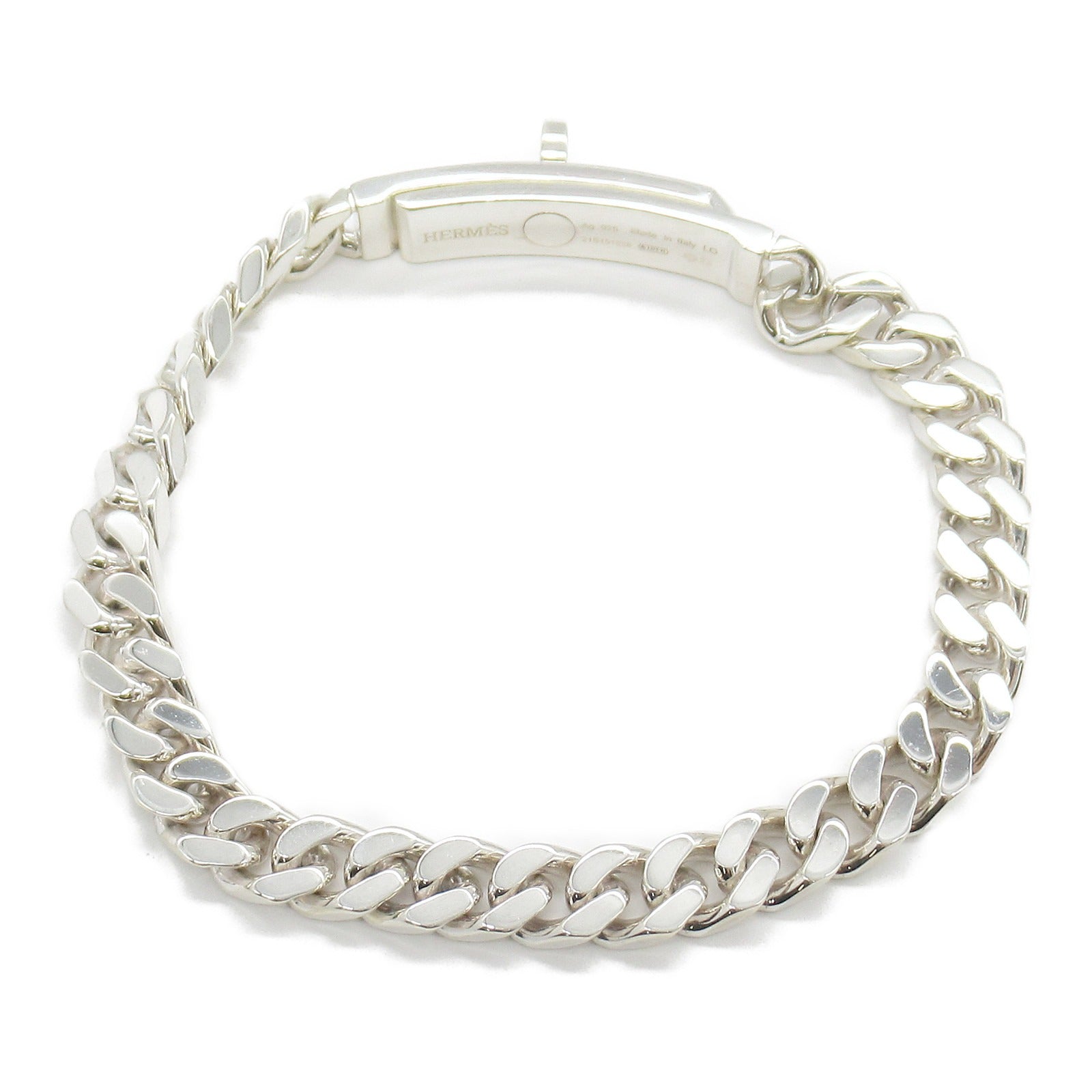 Hermes Kelly Gourmette Silver Bracelet