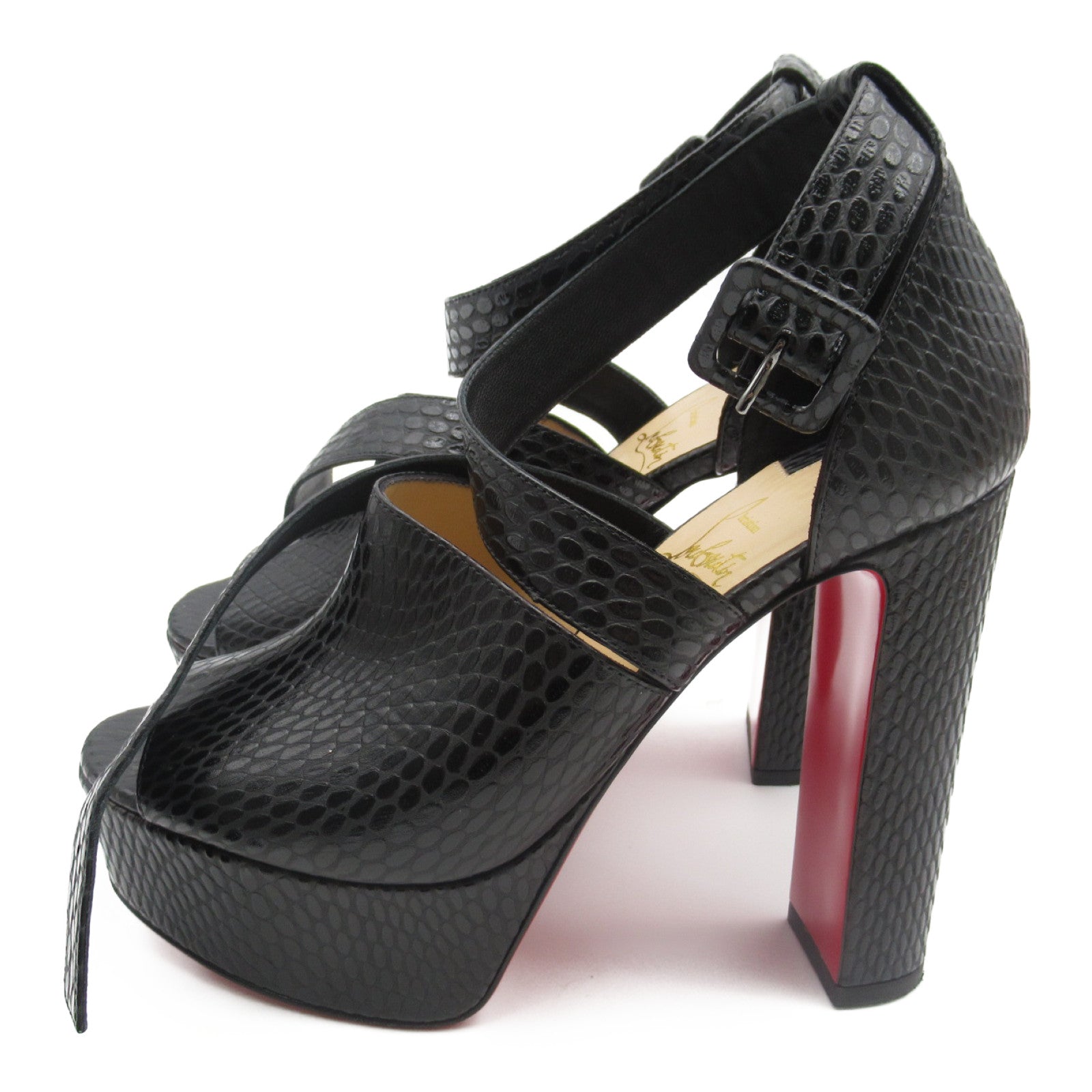 Christian Louboutin Leather Sandals Black