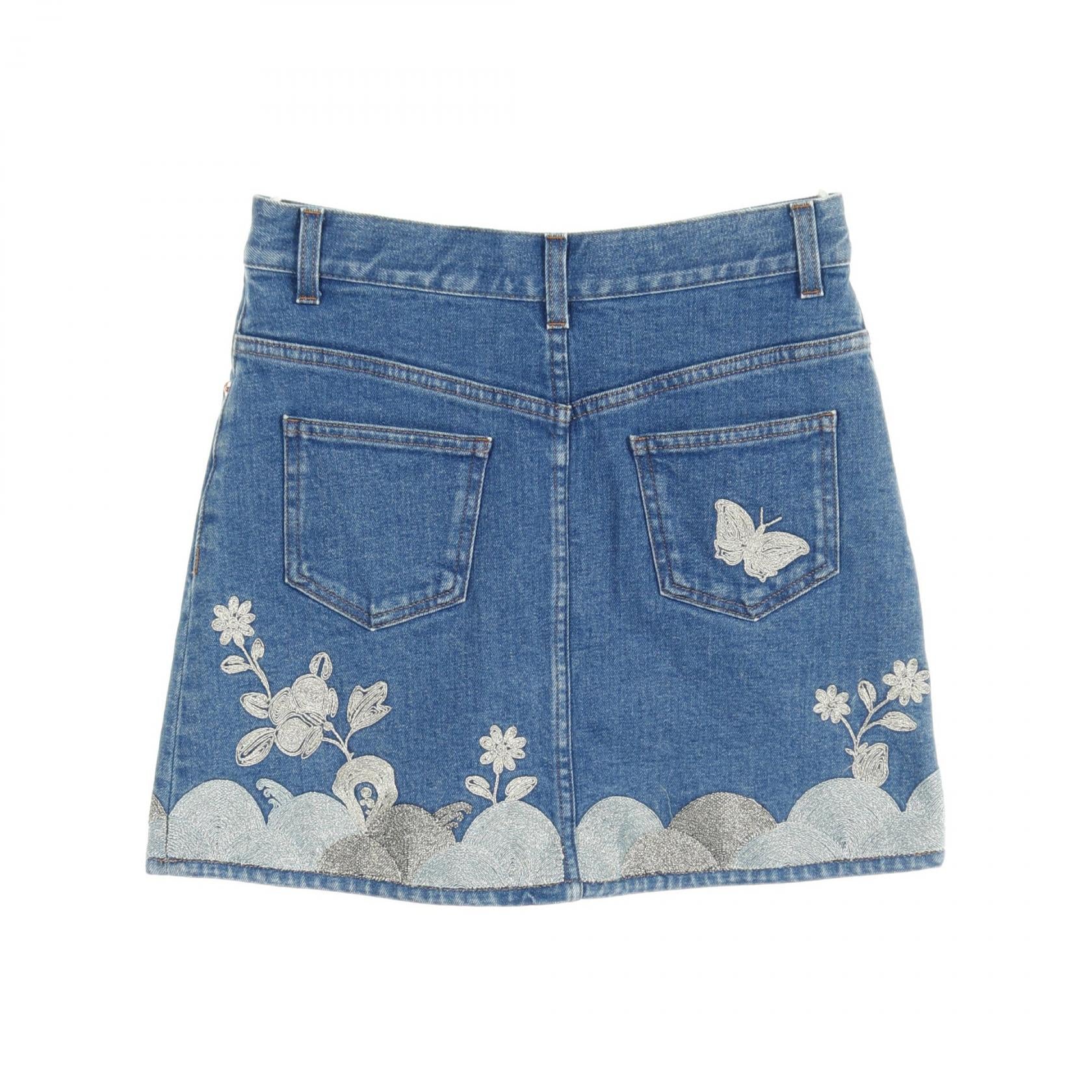 Gucci Cotton Skirt Blue 481449