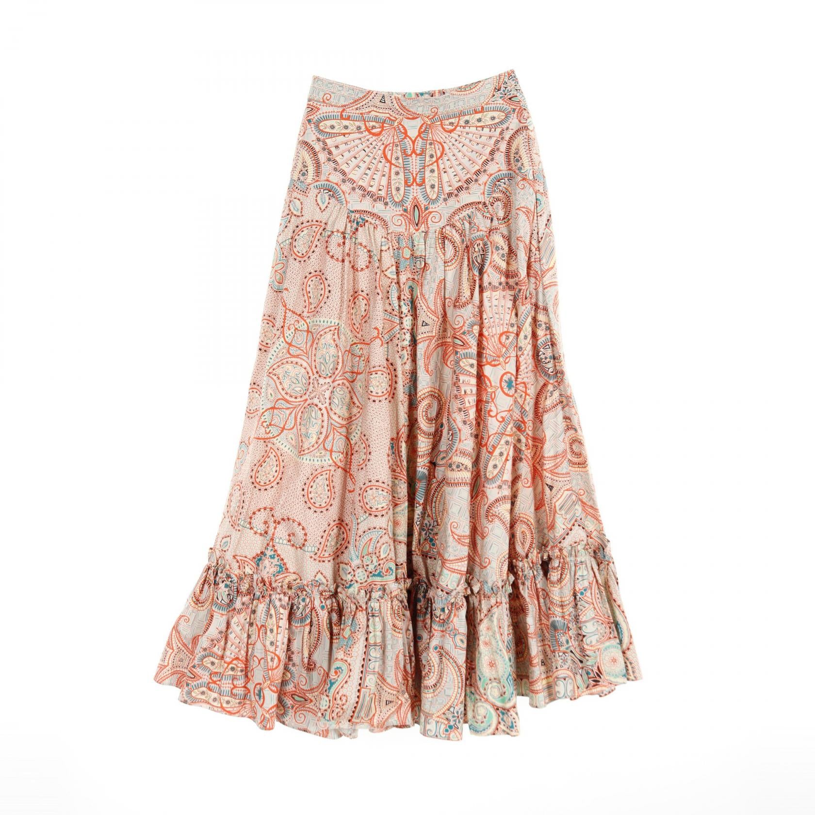 ETRO Cotton Skirt Orange Multicolor