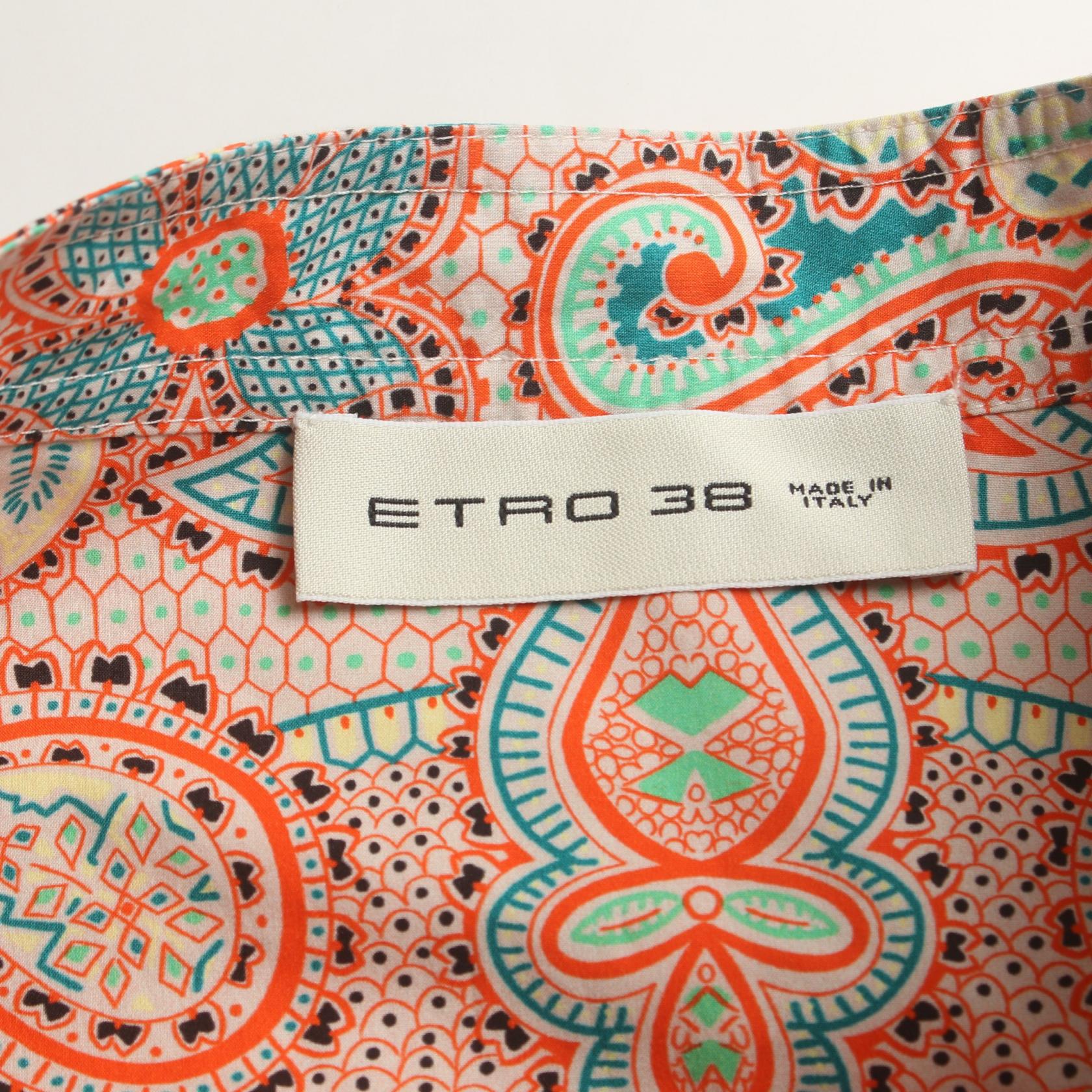 ETRO Cotton Skirt Orange Multicolor