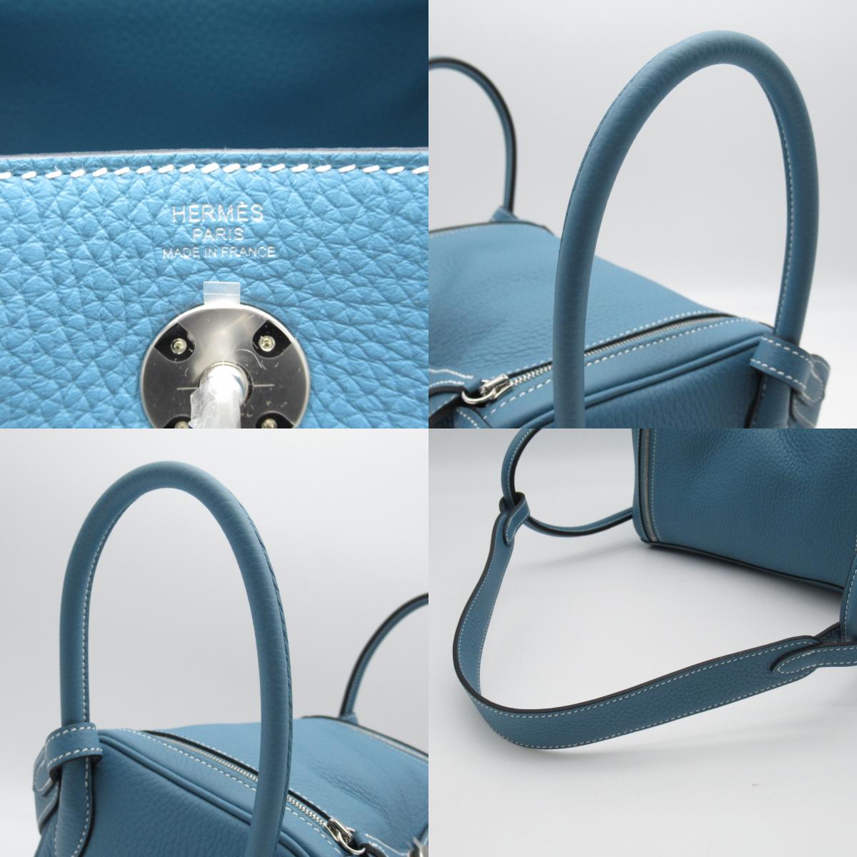 Hermes Lindy 26 Leather Shoulder Bag Blue