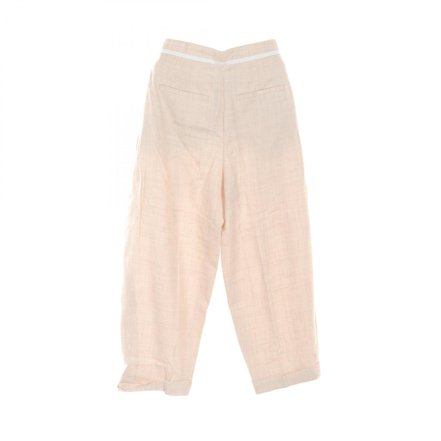 Stella McCartney Rayon Fabric Pants Beige