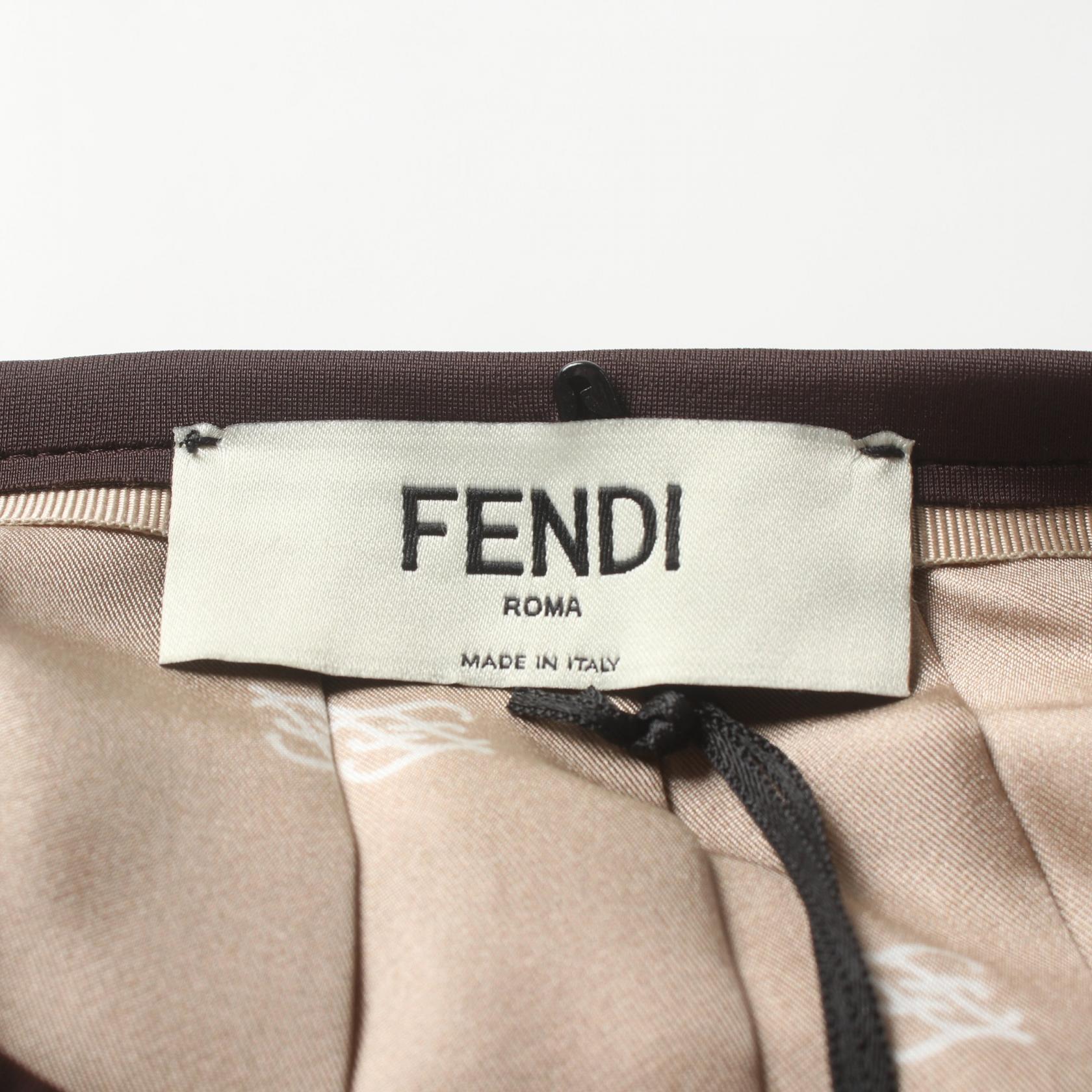 Fendi Silk Skirt Beige Multicolor