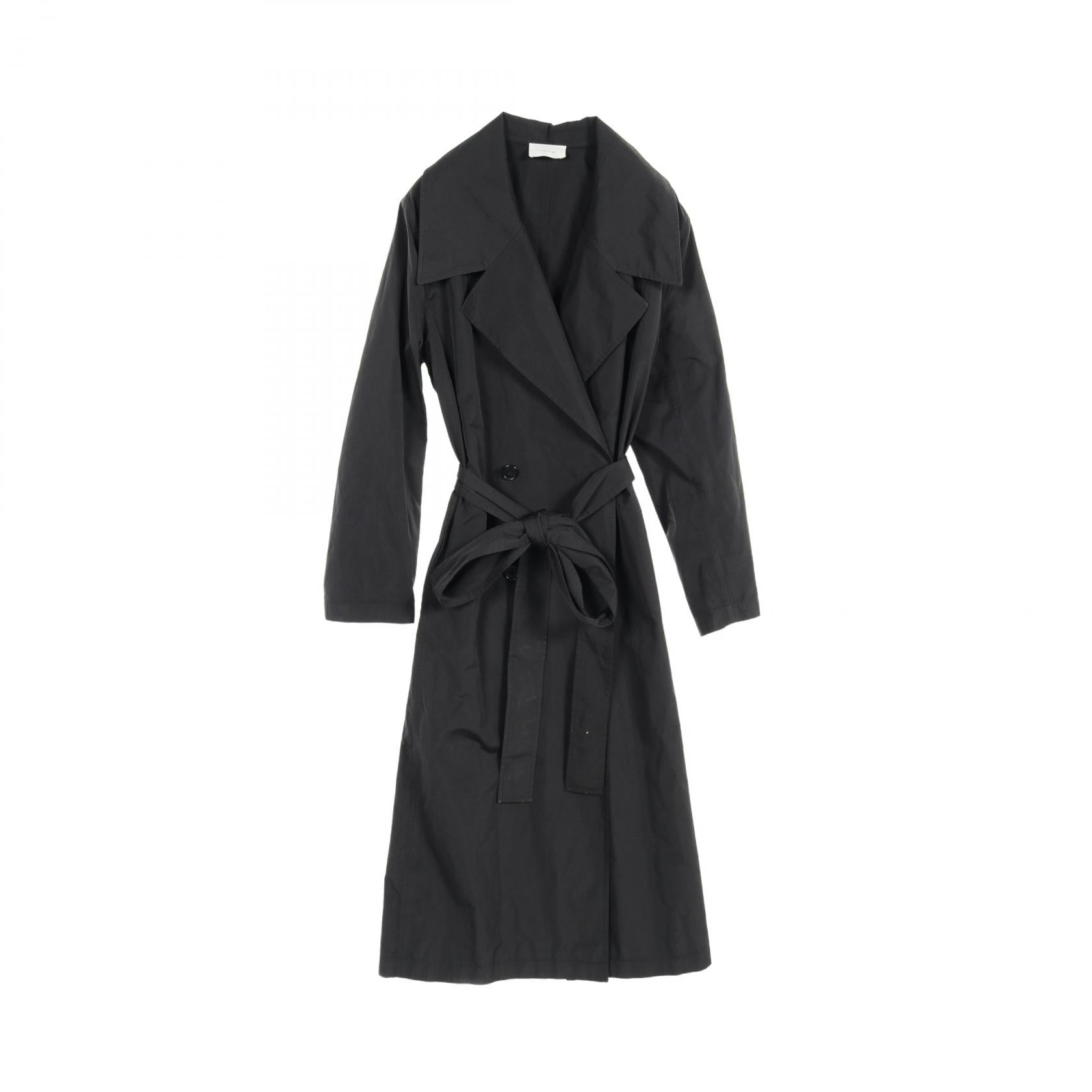 The Row Silk Polyester Trench Coat Black