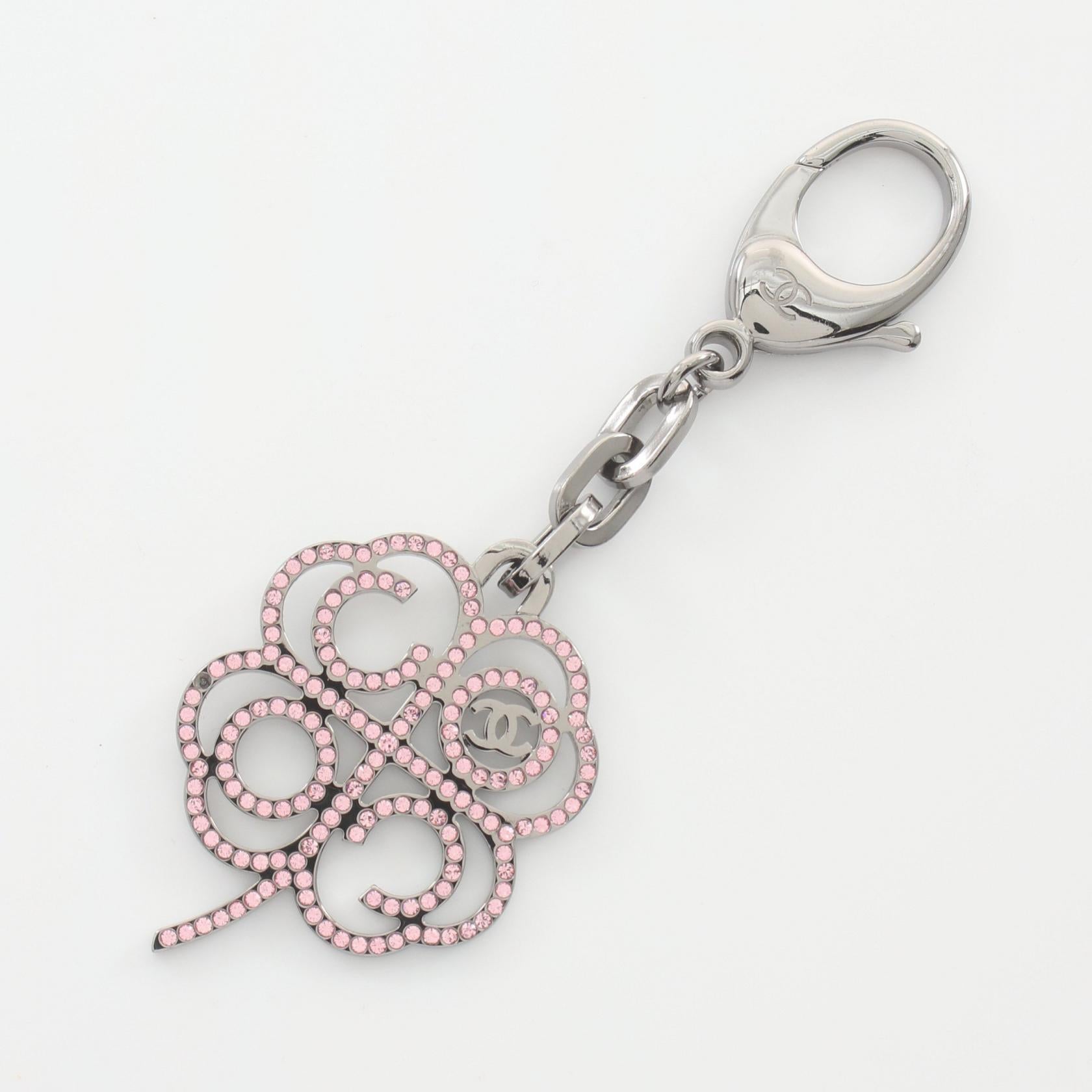 Chanel Coco Mark Keychain Metal Rhinestone