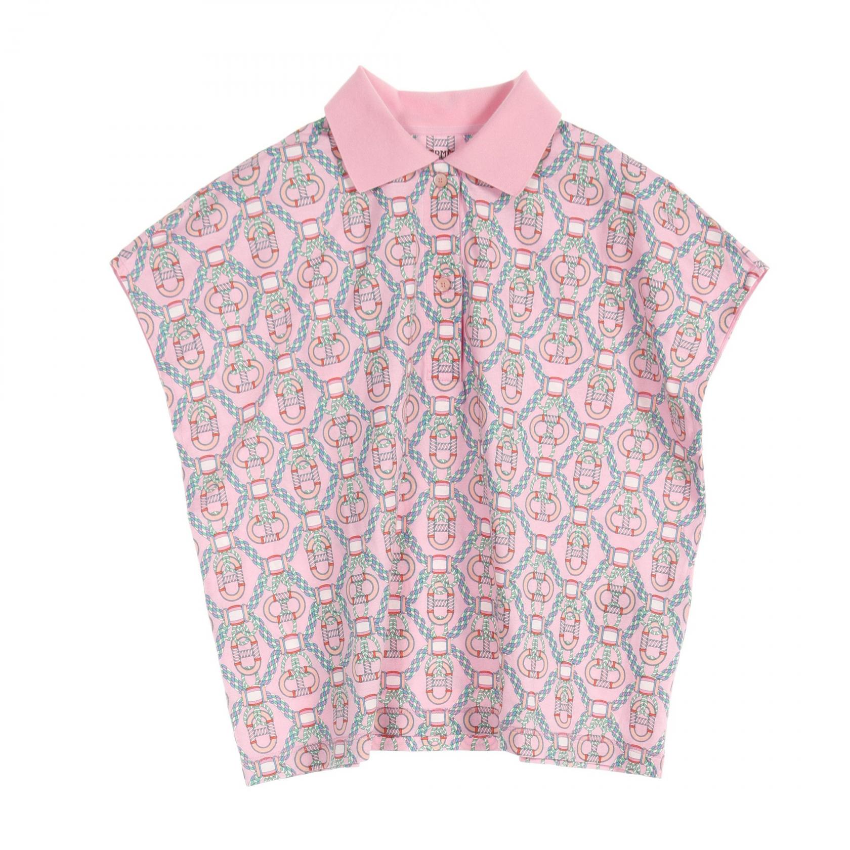 Hermes Canoe Cotton Polo Shirt Pink