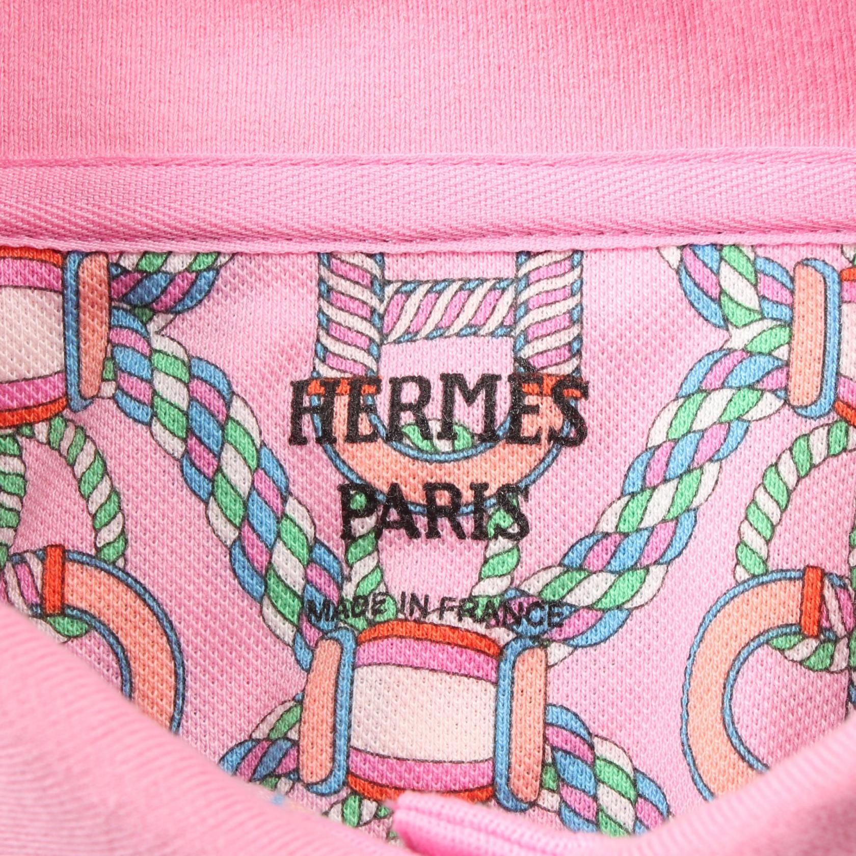 Hermes Canoe Cotton Polo Shirt Pink