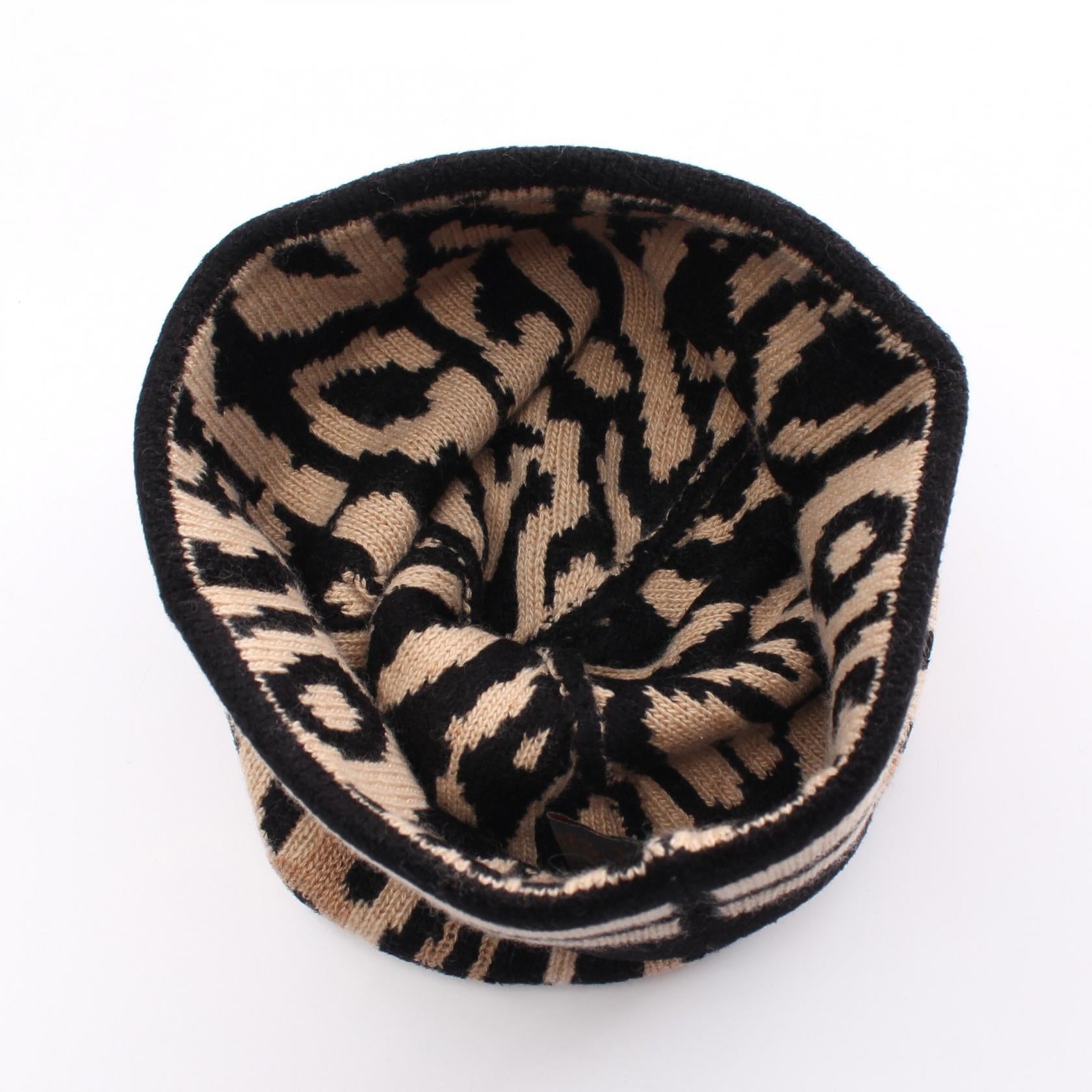 Louis Vuitton Leopard Wool Cashmere Knit Cap M75875