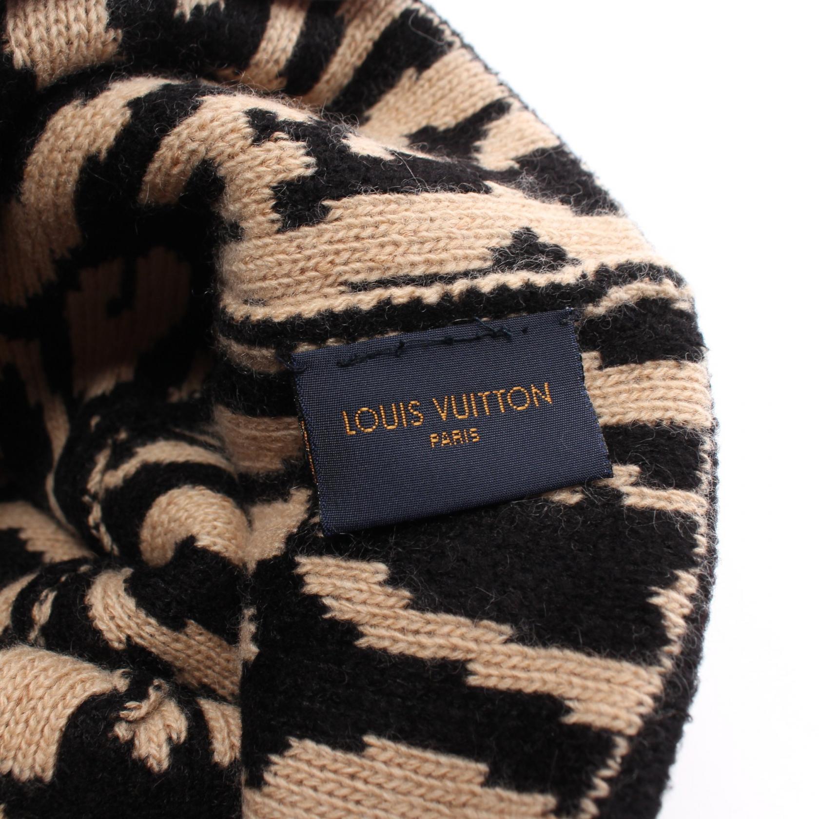 Louis Vuitton Leopard Wool Cashmere Knit Cap M75875