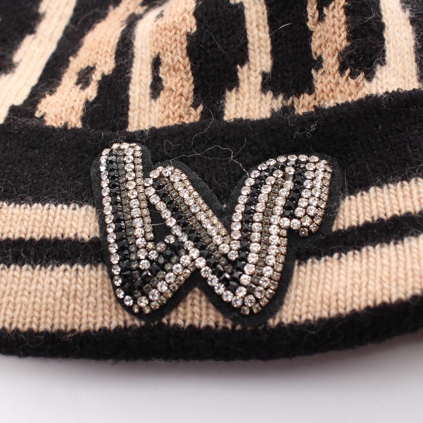 Louis Vuitton Leopard Wool Cashmere Knit Cap M75875