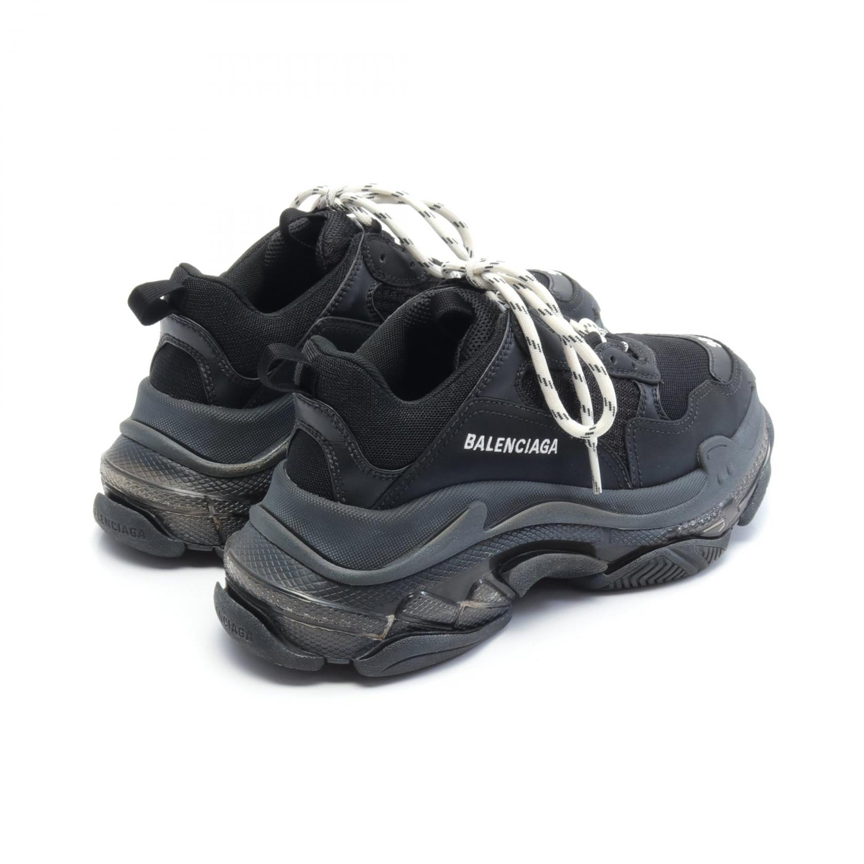 Balenciaga Triple S Sneakers Leather Fabric Black