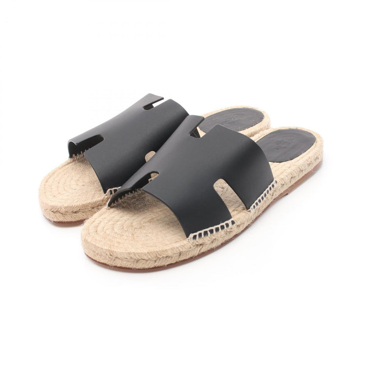 Hermes Antigua Leather Sandals Black