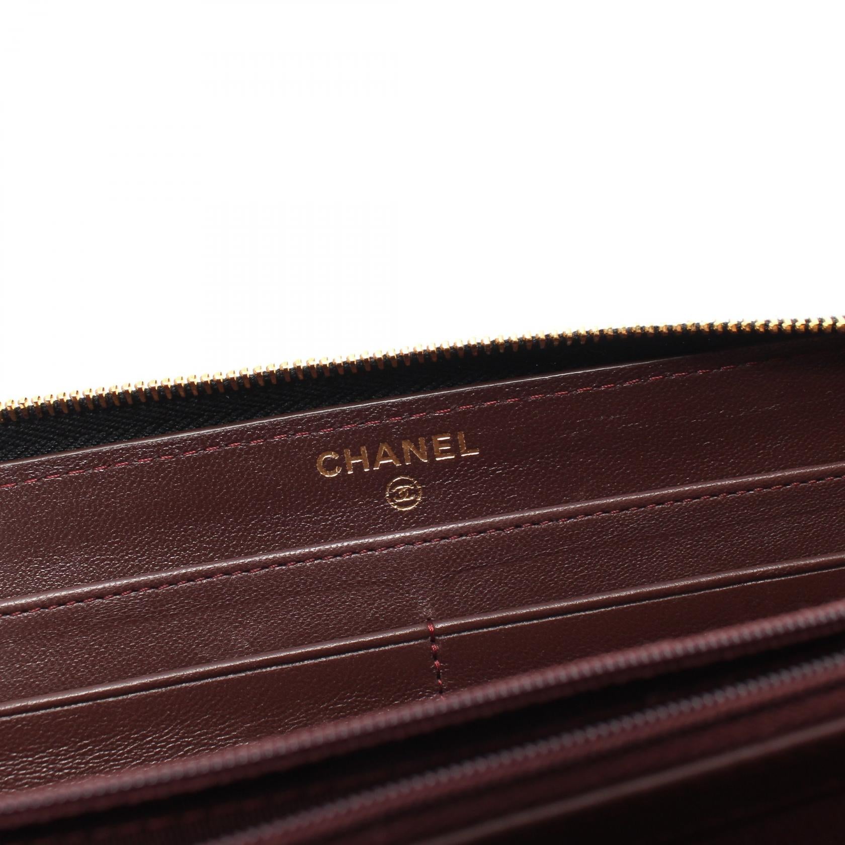 Chanel Matelasse Lambskin Long Wallet Black