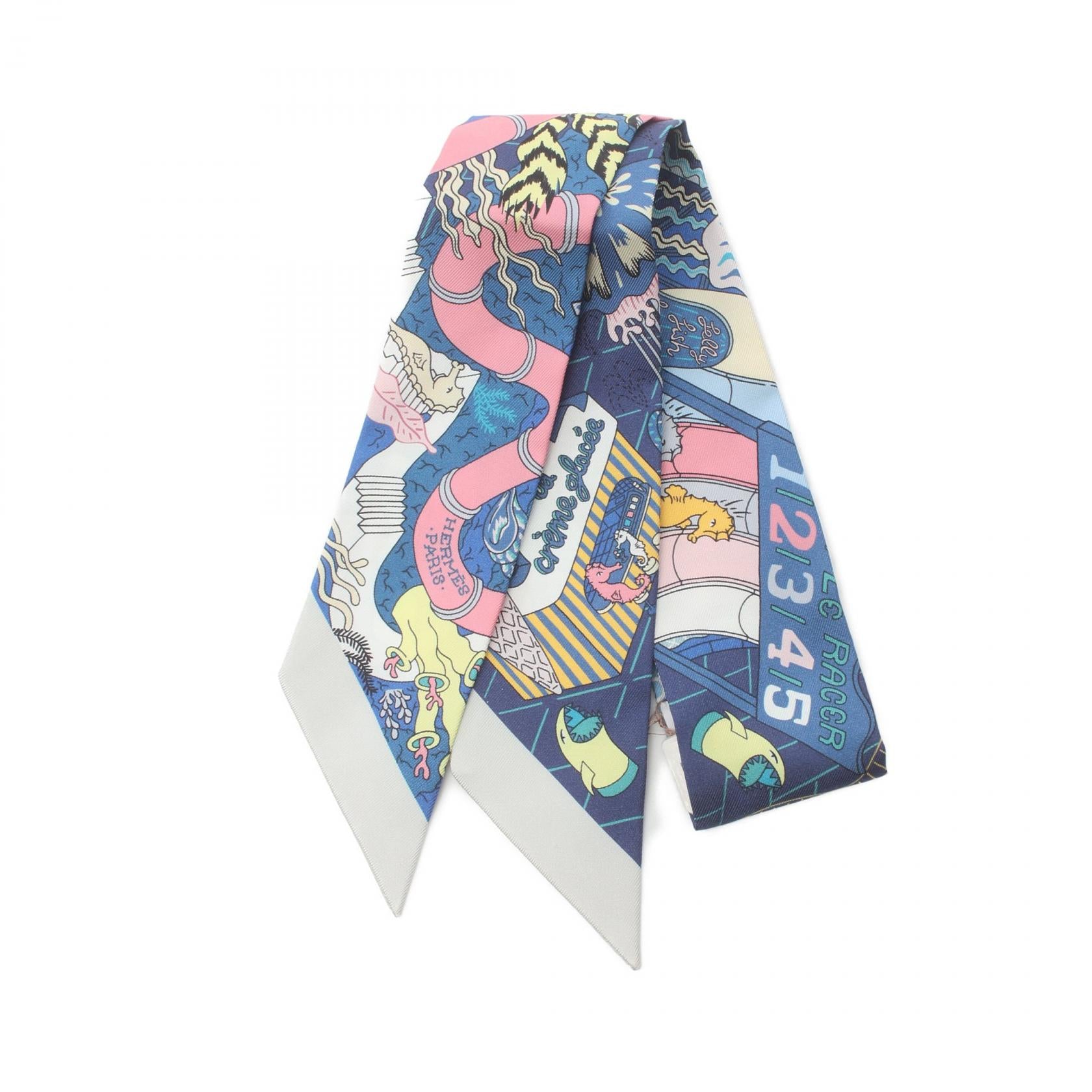 Hermes Silk Twilly Splash Park Scarf