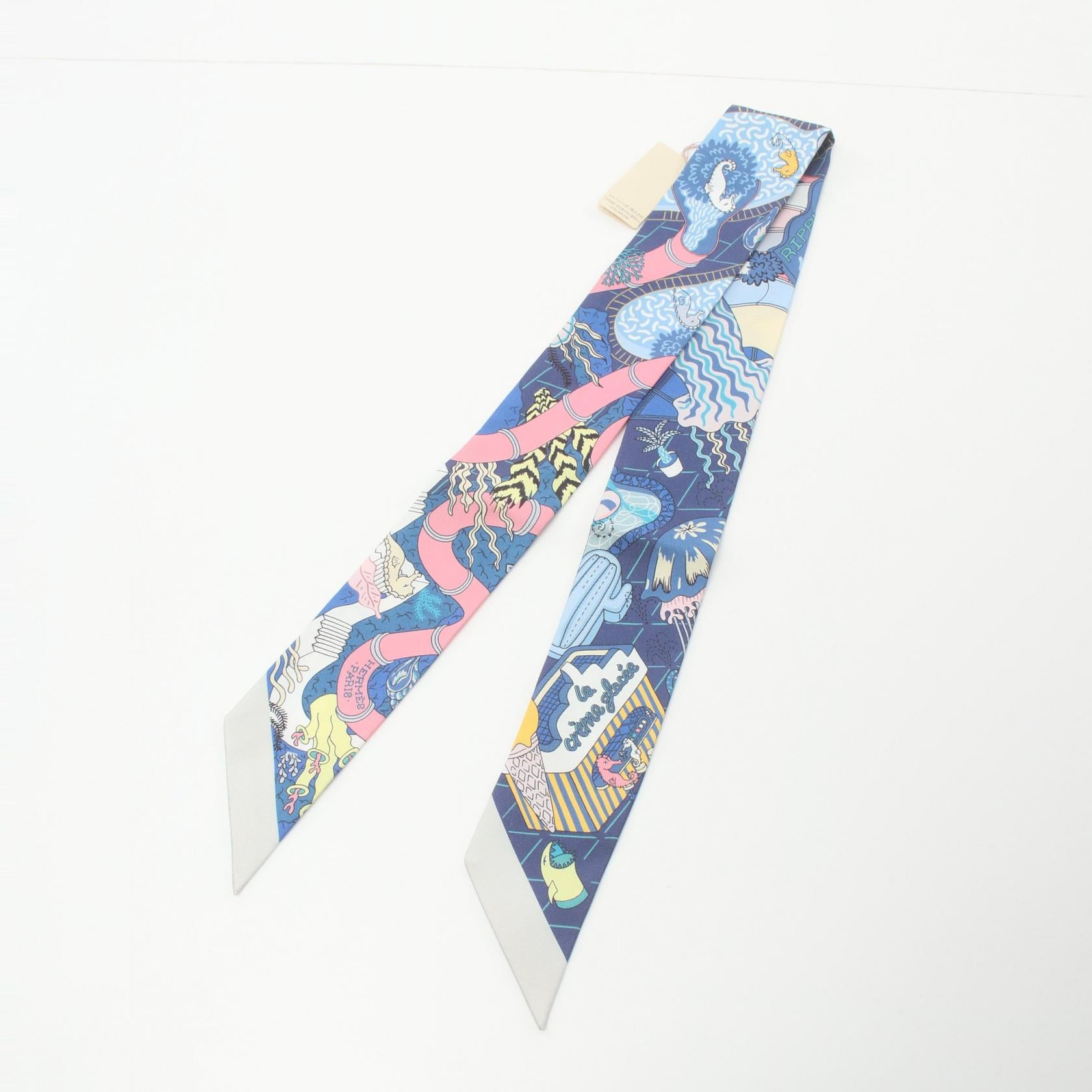 Hermes Silk Twilly Splash Park Scarf