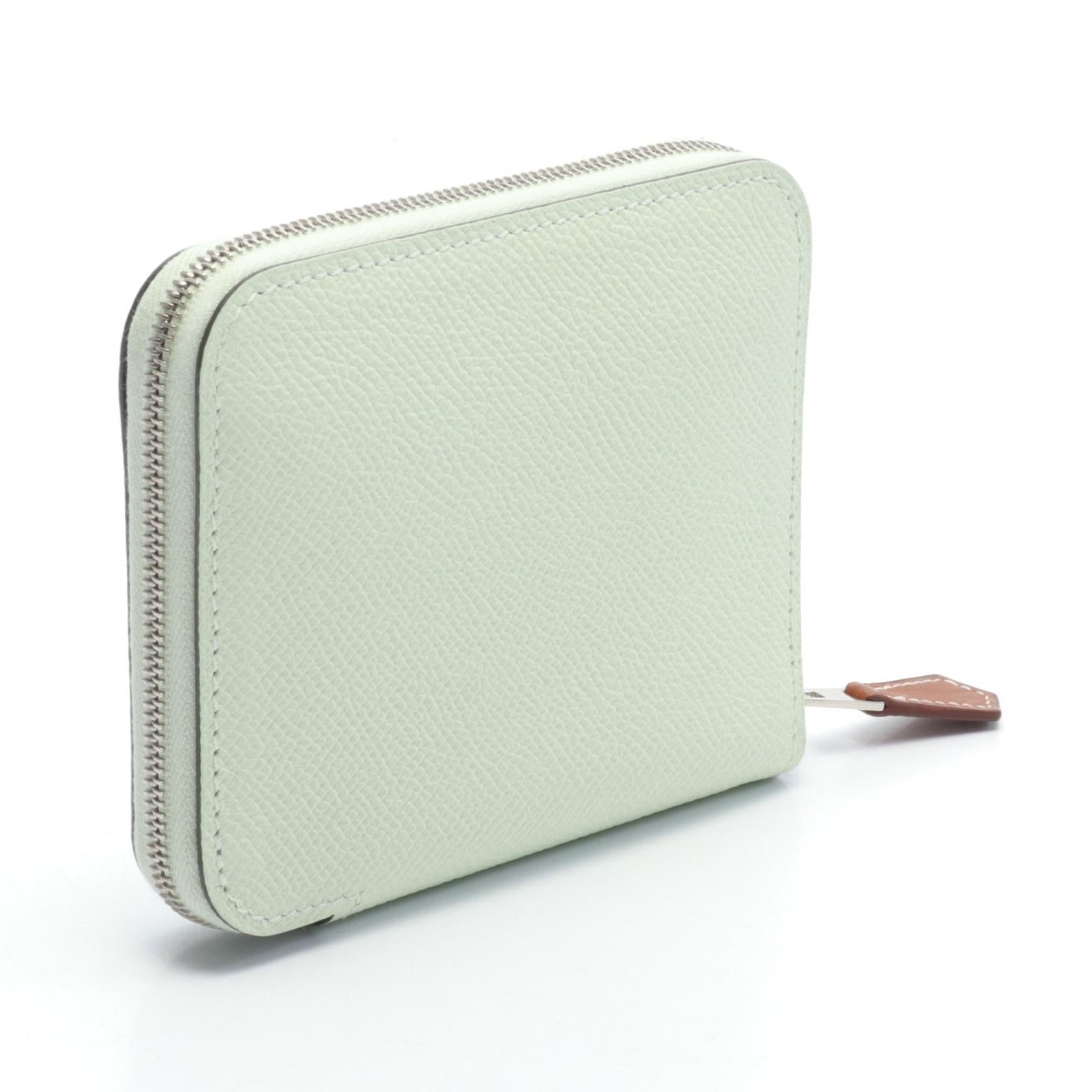 Hermes Azap Compact Silk'in Wallet Green