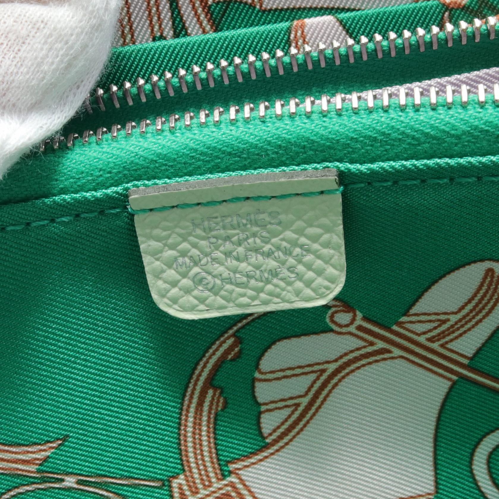 Hermes Azap Compact Silk'in Wallet Green