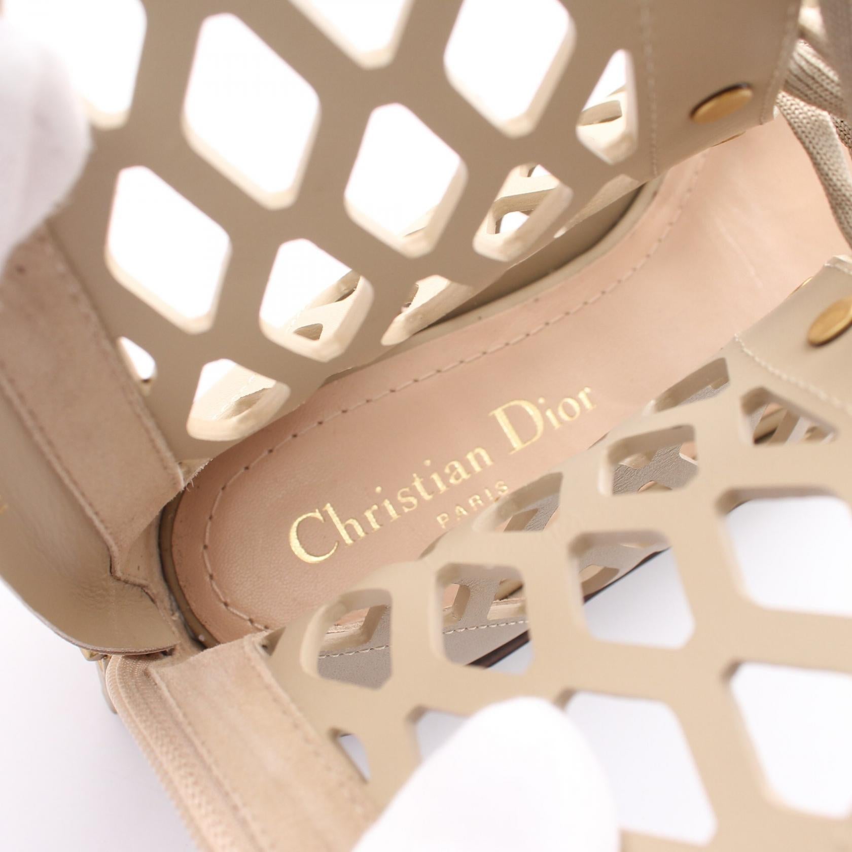 Dior D-TRAP Leather Sandals Beige