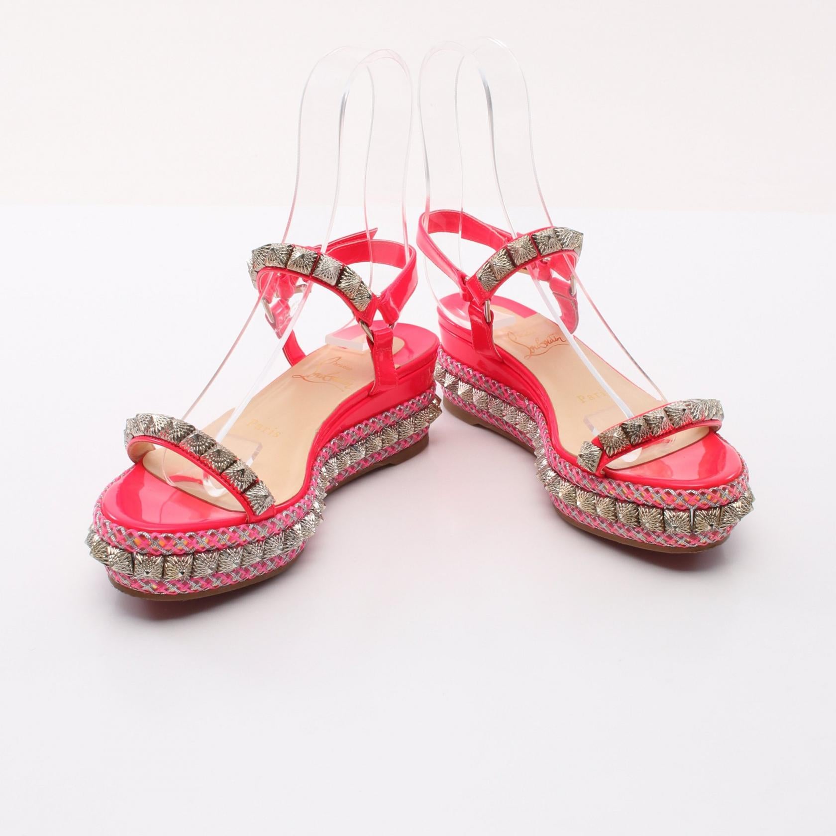 Christian Louboutin Patent Leather Studded Sandals