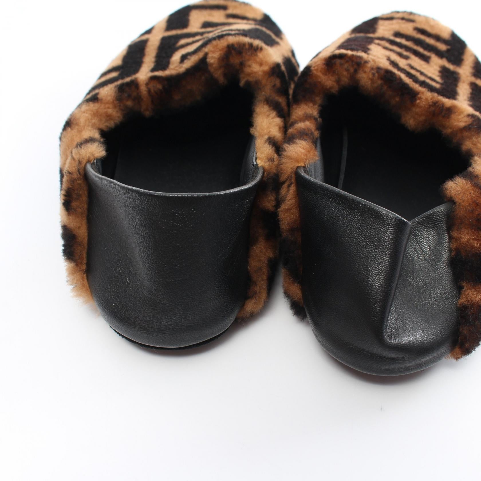 Fendi Leather Boa Zucca Room Shoes