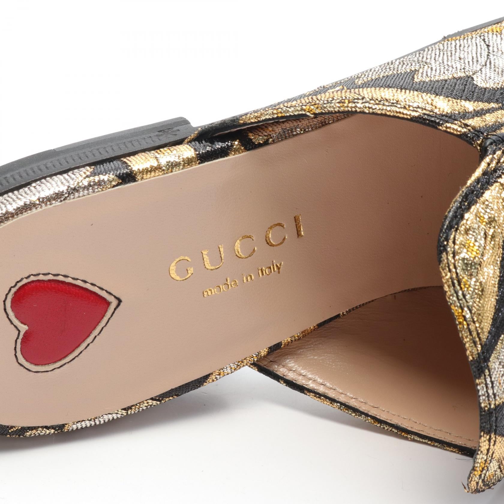 Gucci Princetown Horsebit Sandals Leather Fabric